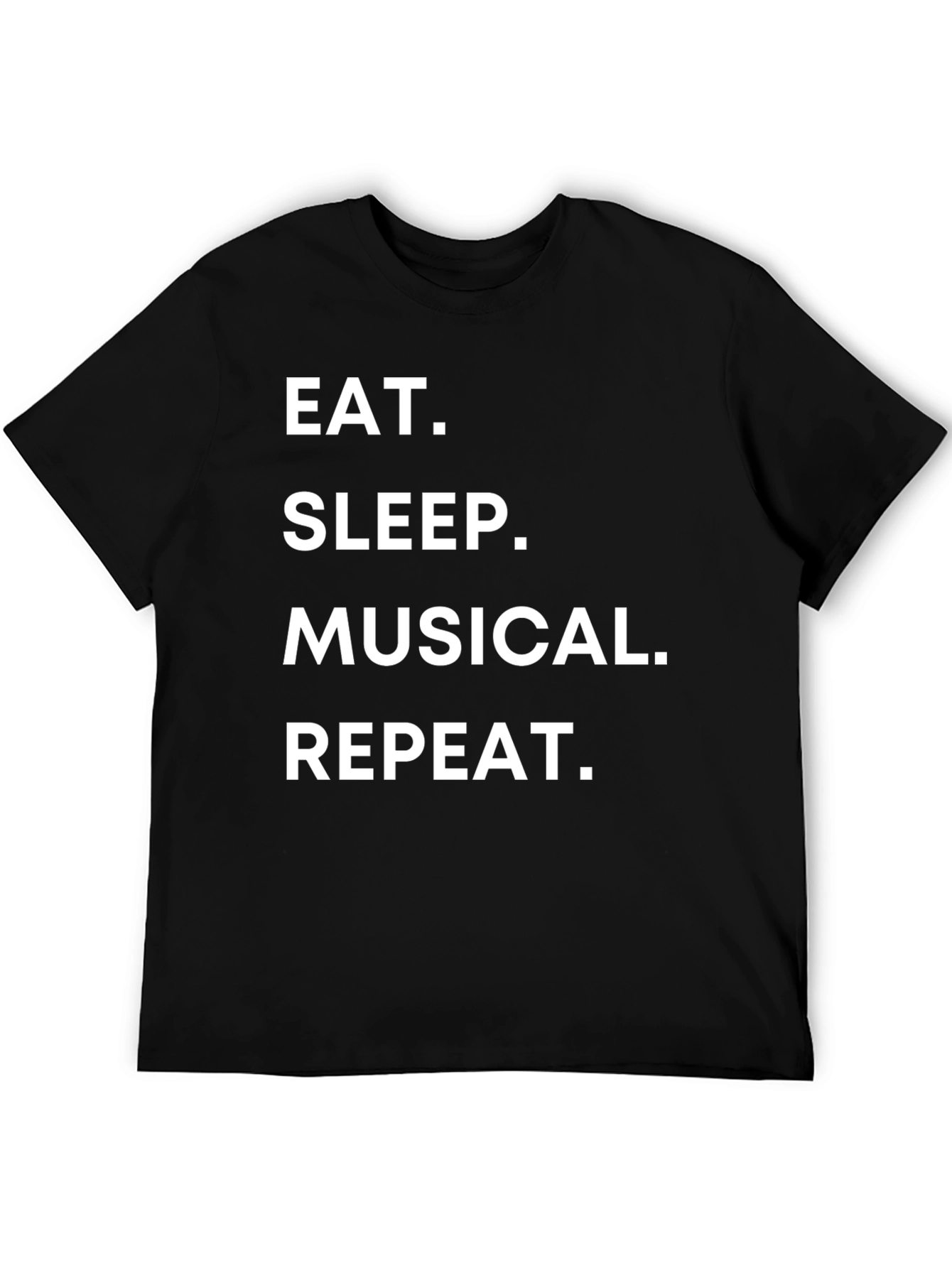 Black Eat Sleep Musical Repeat T-Shirt view 5