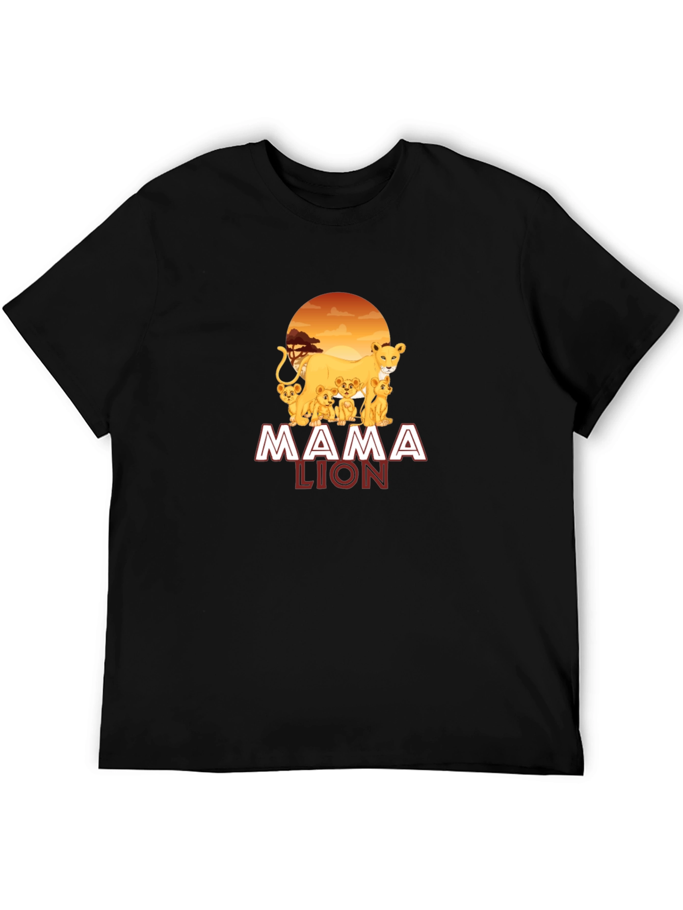 Black Mama Lion Graphic T-Shirt view 5