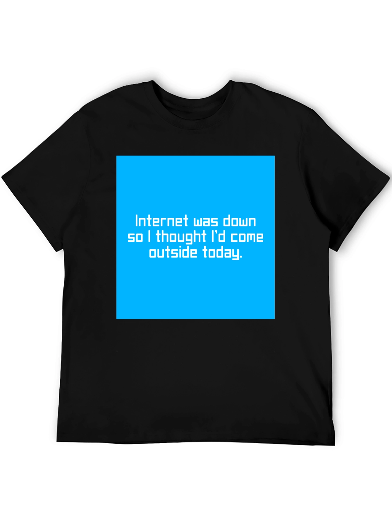 Black Funny "Internet Down" Graphic Tee - Black view 5