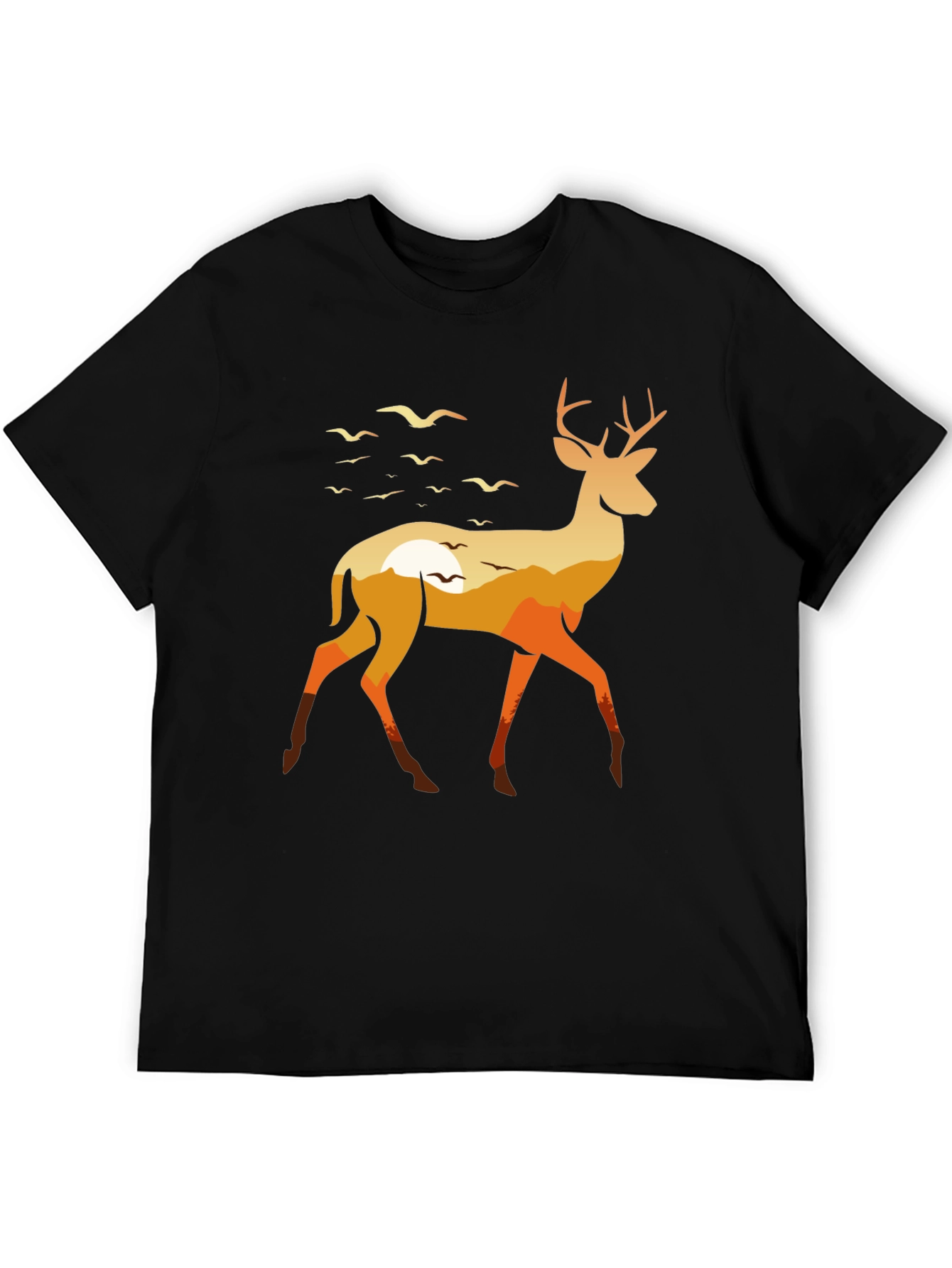 Black Nature Deer Graphic Tee - Stylish & Unique view 5