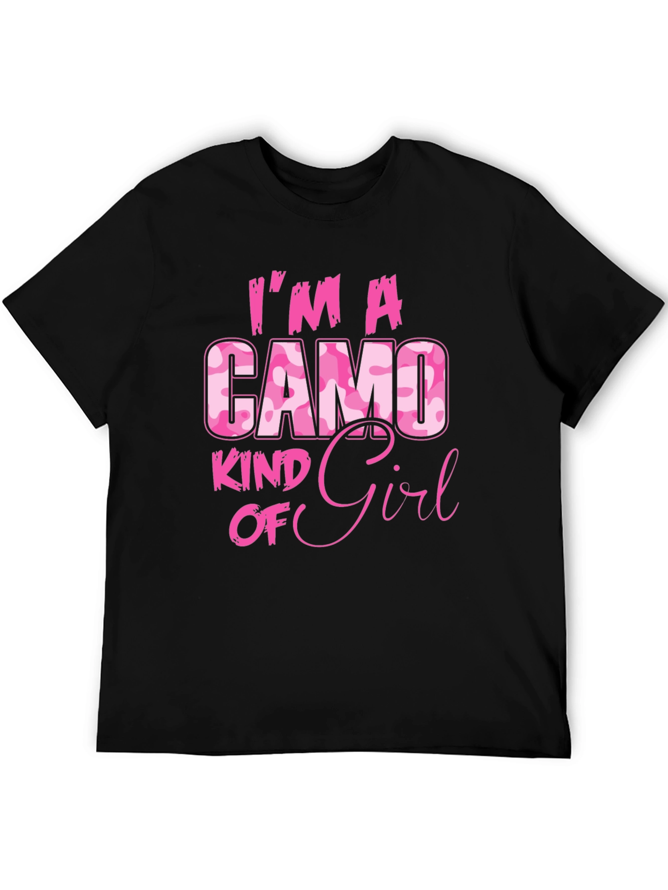 Black Camo Kind of Girl T-Shirt - Pink Camouflage view 5