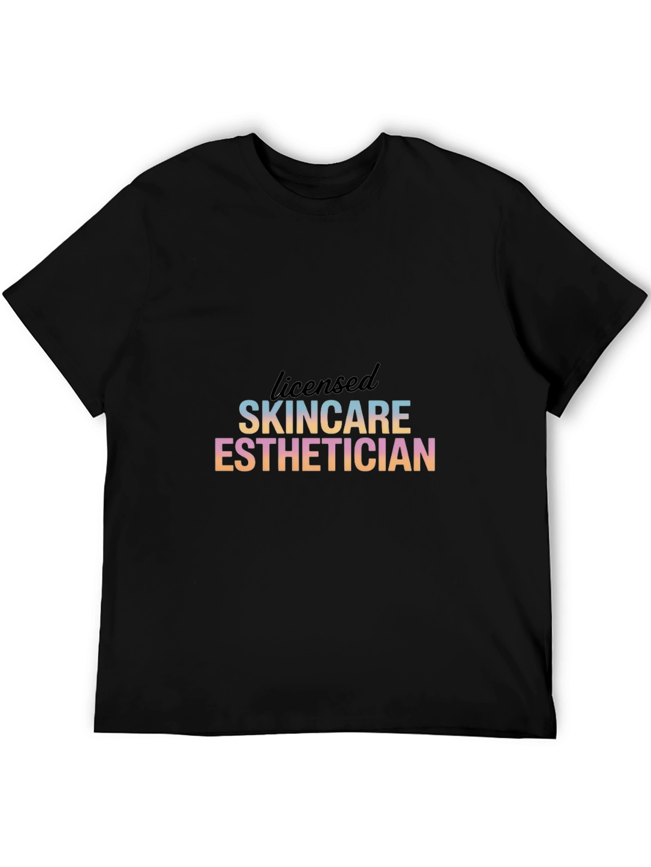 Black Licensed Skincare Esthetician T-Shirt view 5