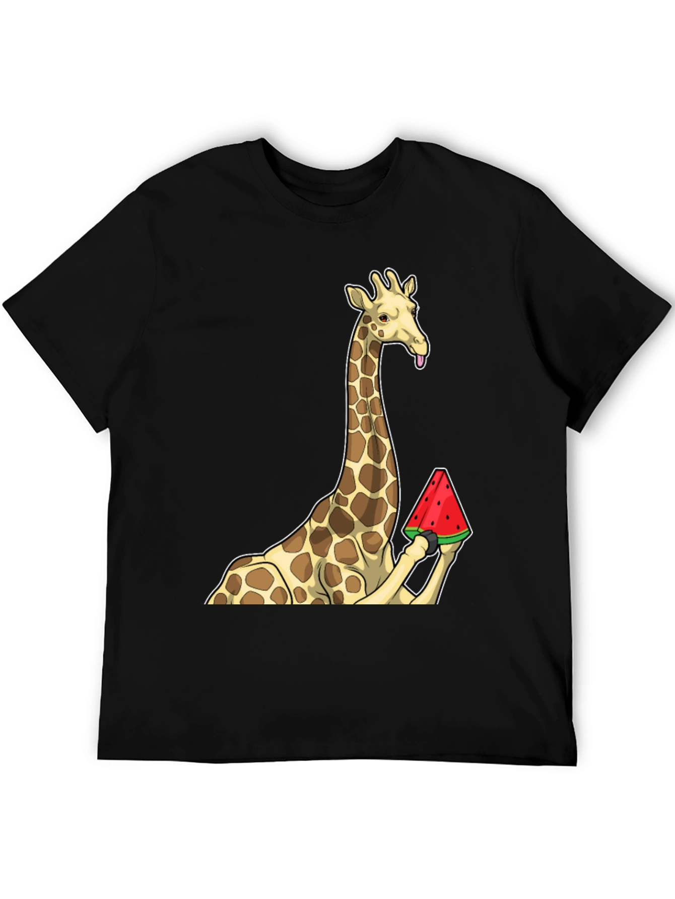 Black Giraffe Watermelon Graphic T-Shirt - Unique Design! view 5