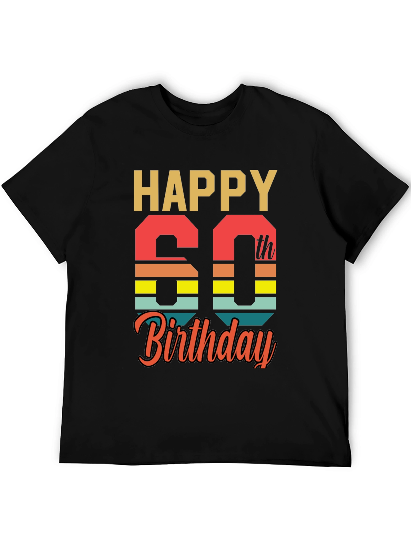 Black Happy 60th Birthday Graphic Tee view 5