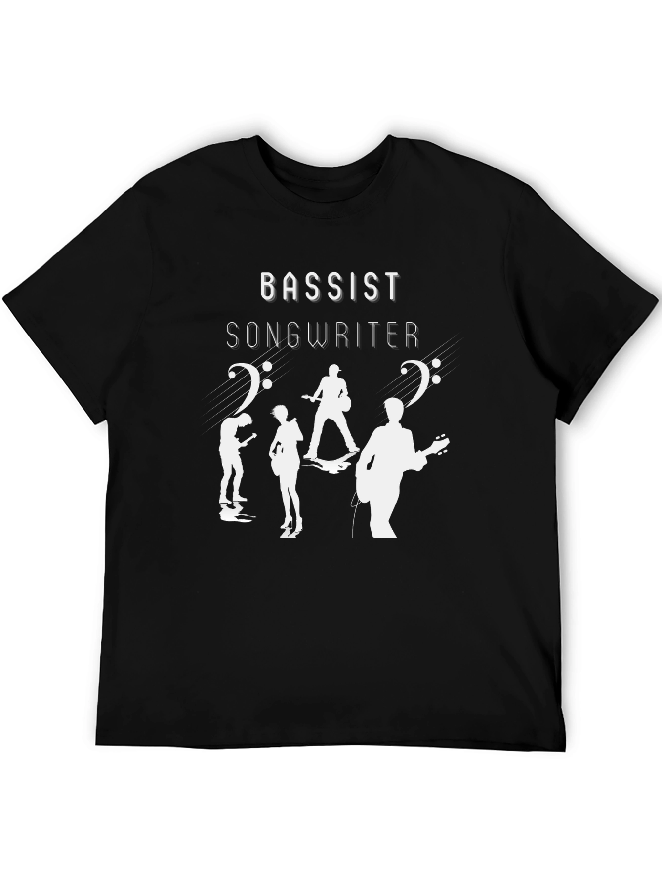 Black Bassist Songwriter Graphic T-Shirt - Black view 5