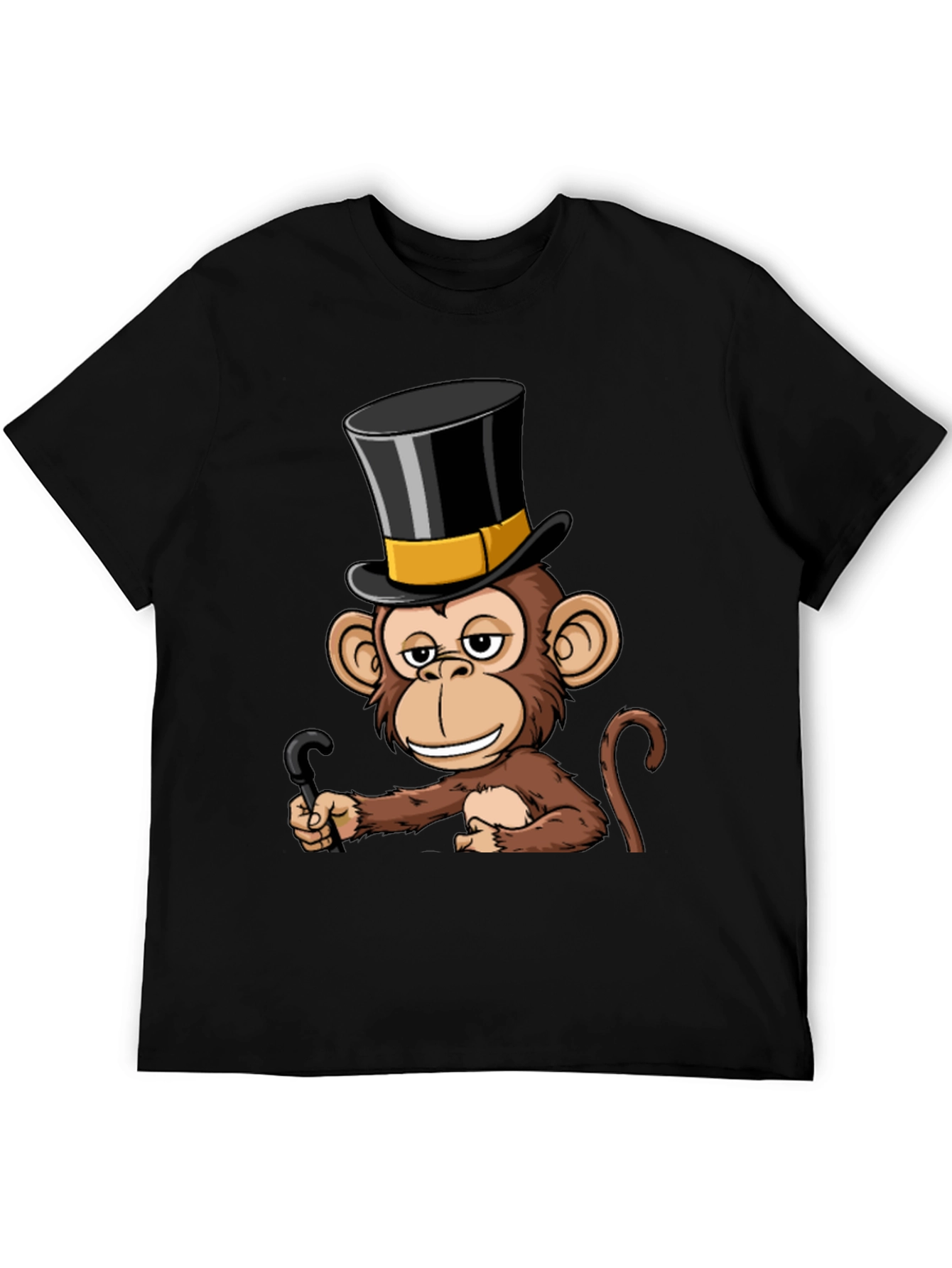 Black Monkey Top Hat T-Shirt - Stylish & Humorous Design view 5