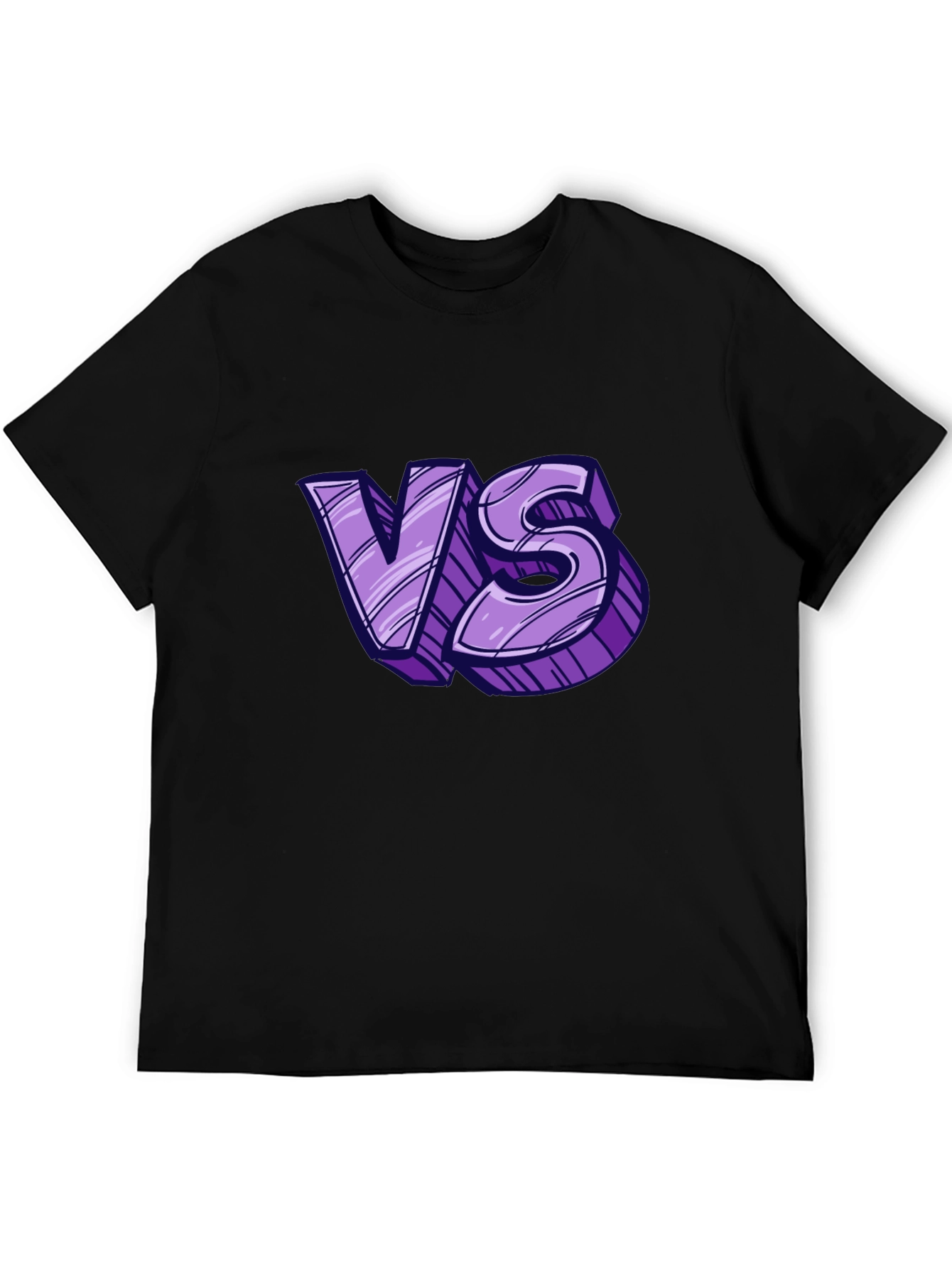 Black Versus Graphic Tee - Black Cotton T-Shirt view 5