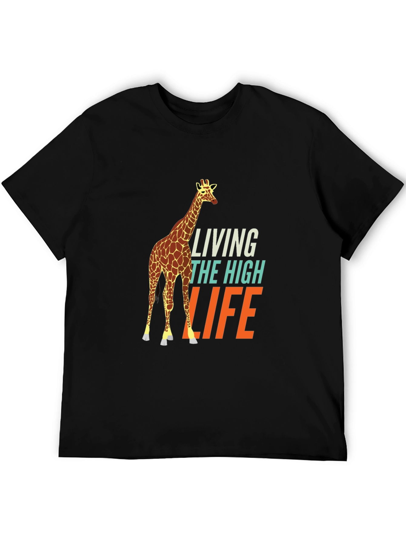 Black Living the High Life Giraffe Graphic Tee view 5
