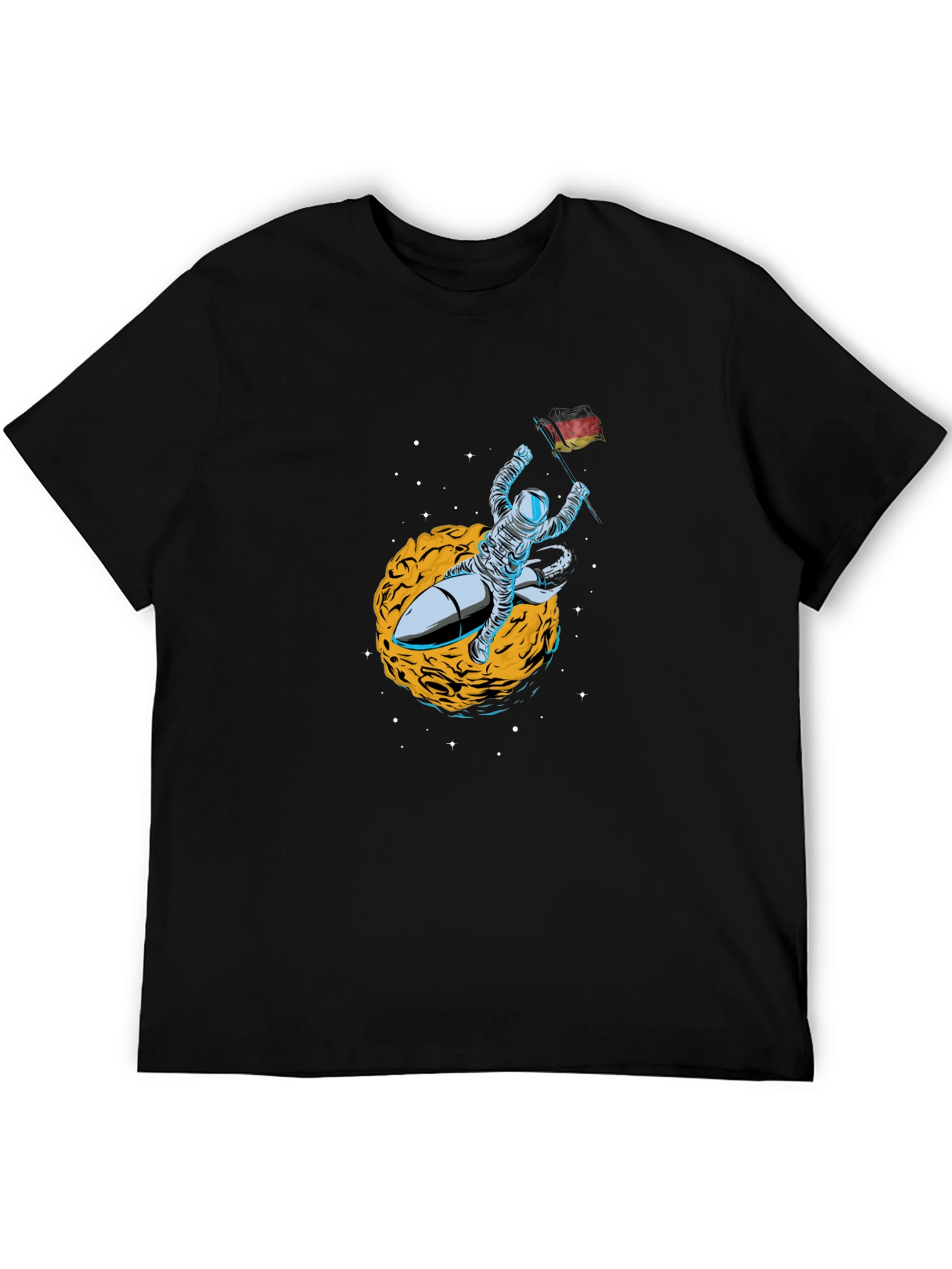 Black Astronaut Rocket Ride T-Shirt - Space Adventure Tee view 5