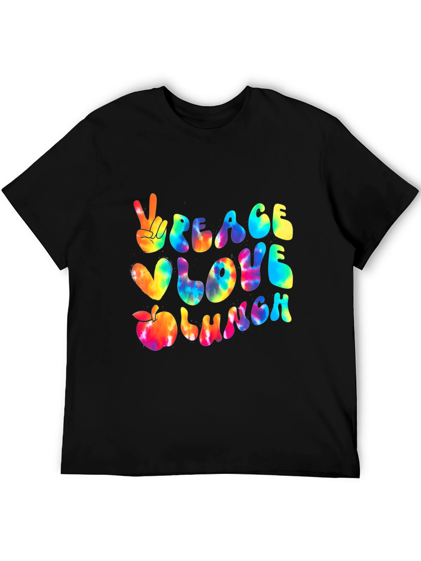 Black Peace Love Lunch T-Shirt view 5