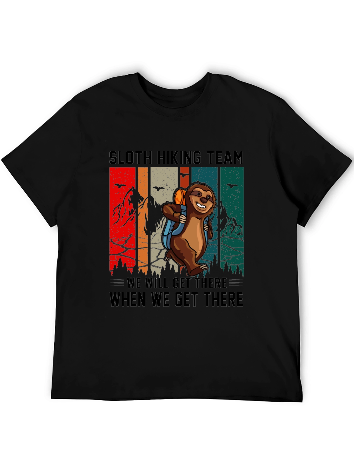 Black Sloth Hiking Team Graphic Tee view 5