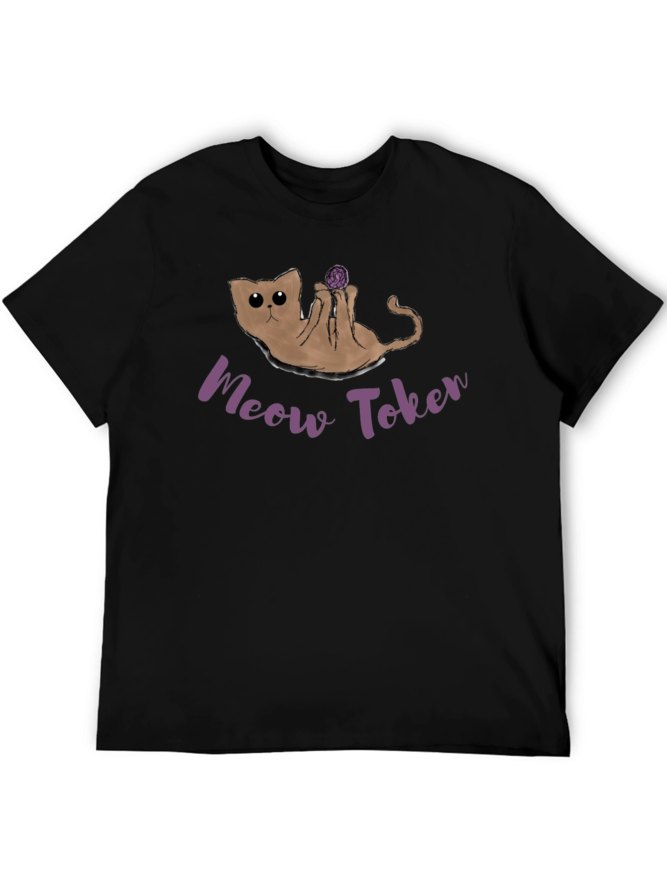 Black Meow Token Cat T-Shirt - Crypto Novelty Tee view 5
