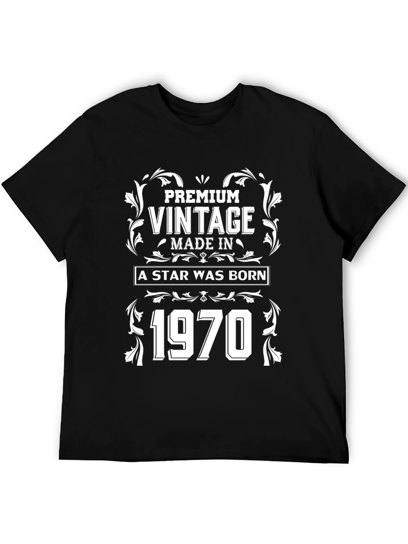 Black Premium Vintage Made In 1970 T-Shirt view 5