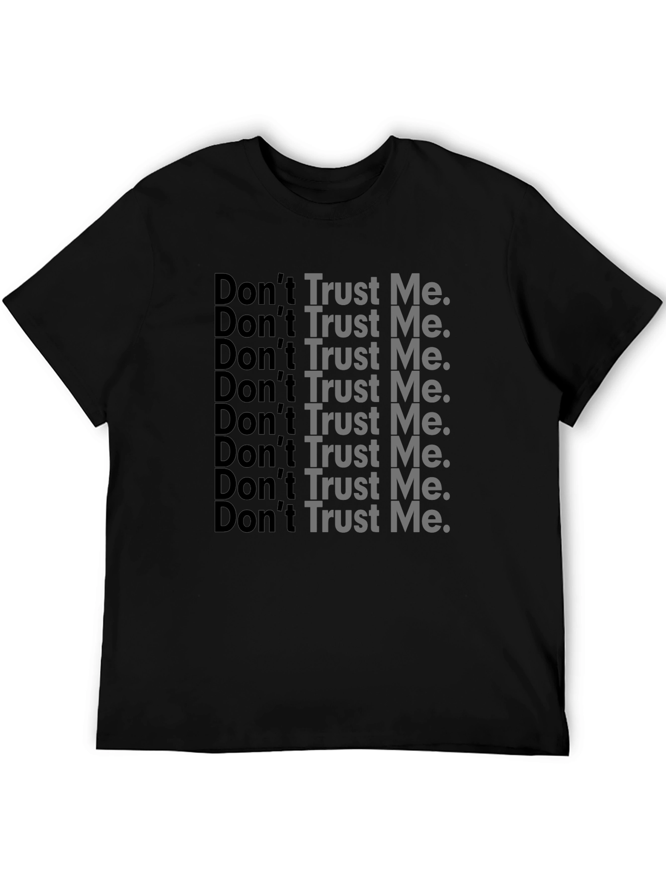 Black Don't Trust Me Graphic Print Black T-Shirt view 5