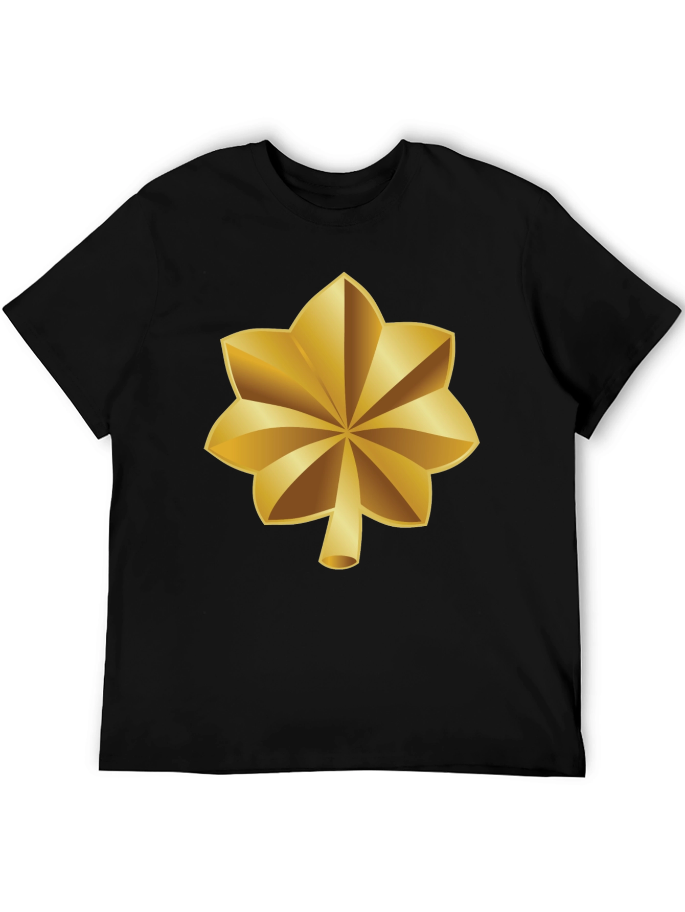 Black Gold Leaf Black T-Shirt view 5