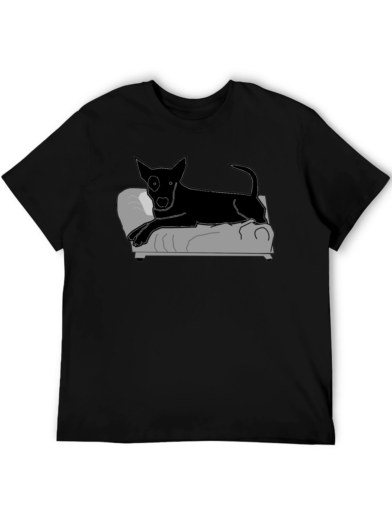 Black Dog on Couch Graphic Tee - Relaxed Style view 5