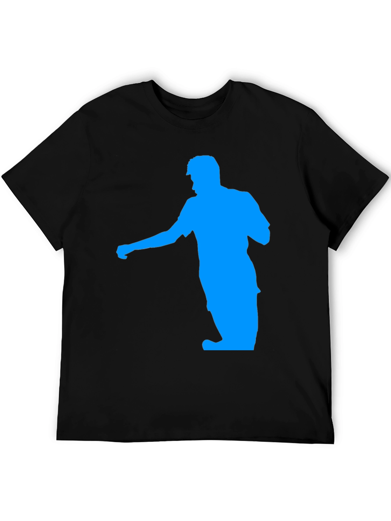 Black Cool Graphic Tee - Blue Silhouette on Black T-Shirt view 5