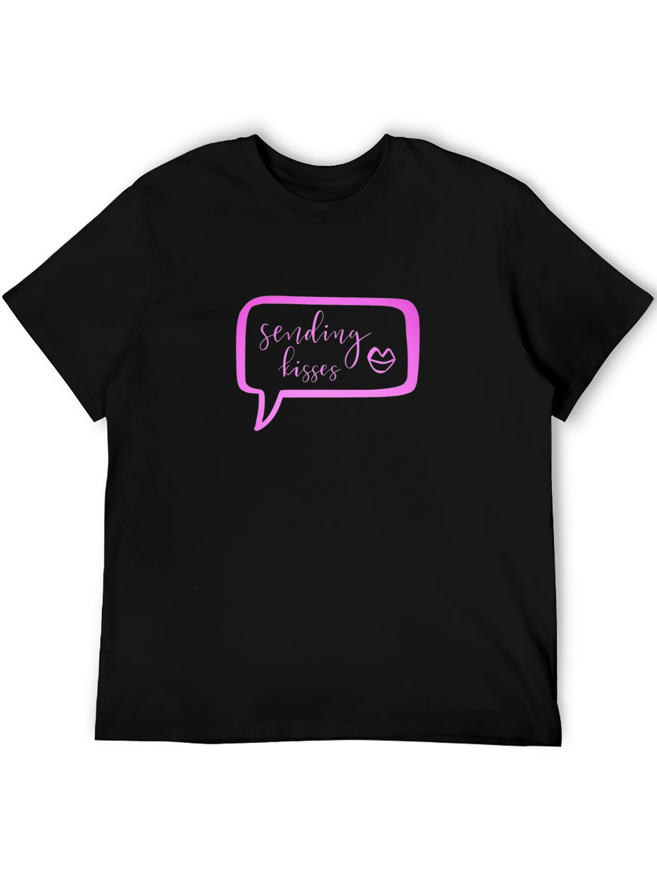 Black Sending Kisses Graphic Tee - Black view 5