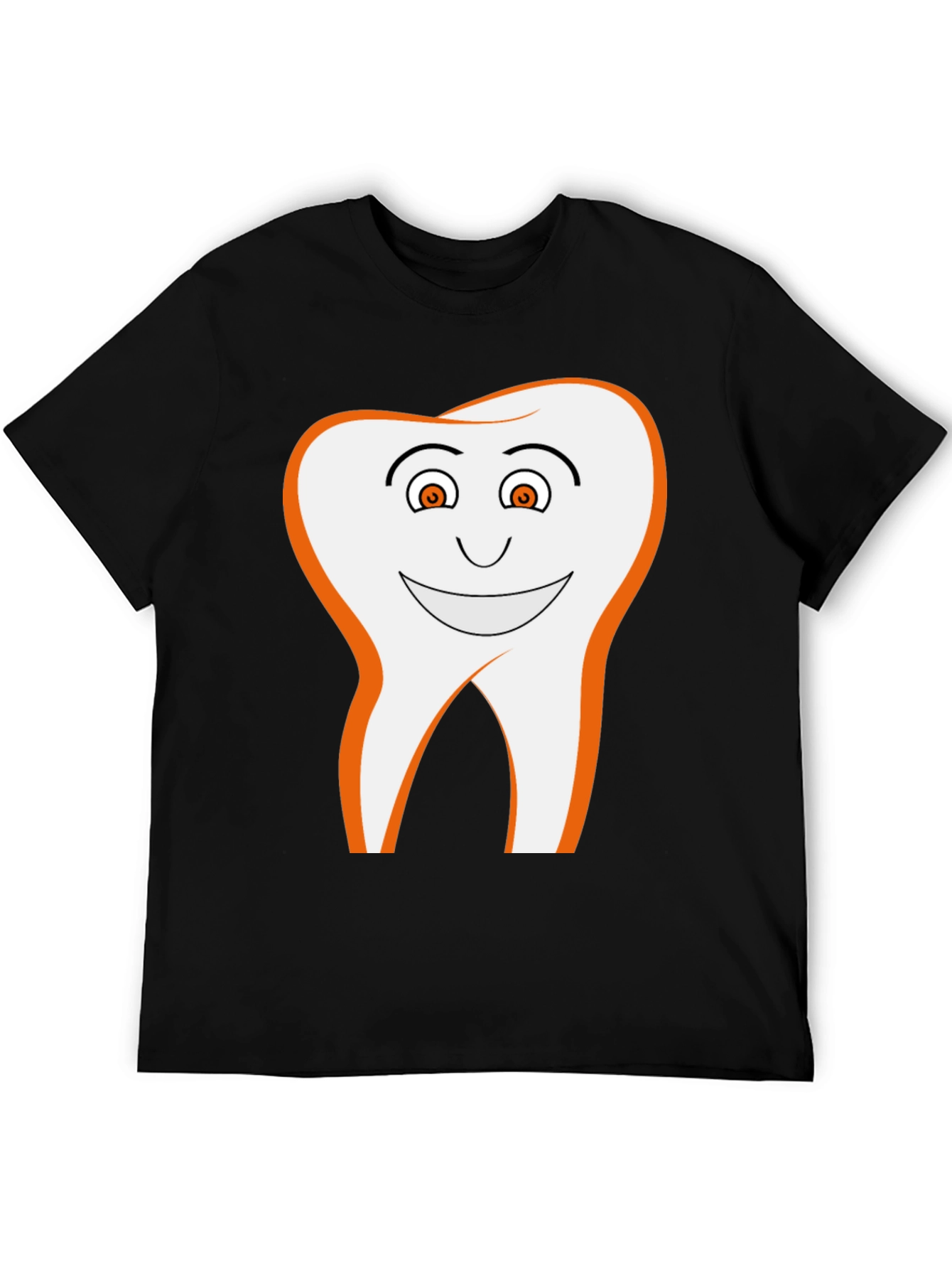 Black Smiling Tooth Graphic Tee - Black Cotton Blend T-Shirt view 5