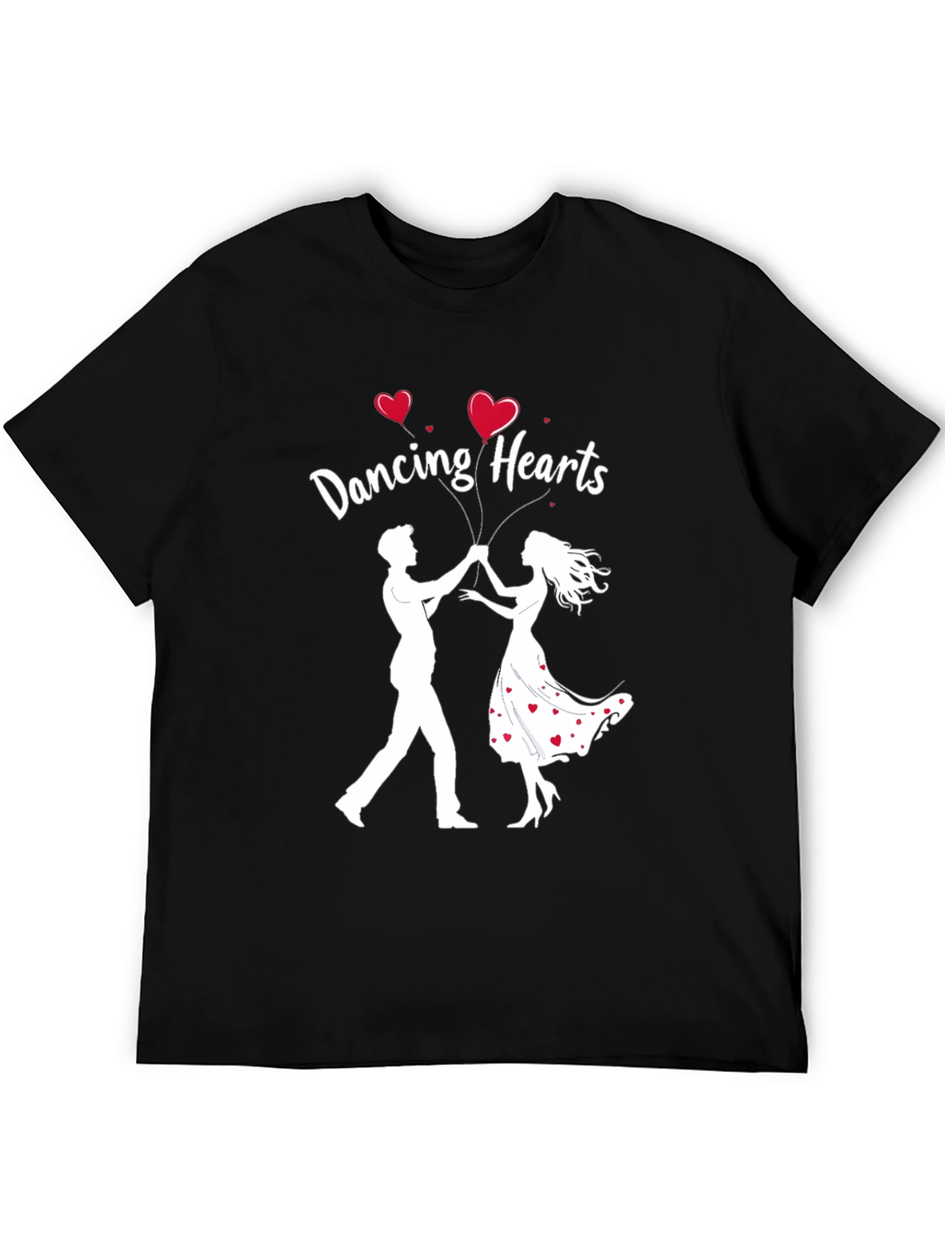 Black Dancing Hearts Graphic Black T-Shirt view 5