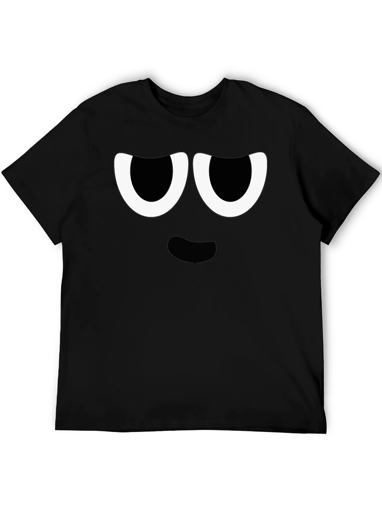 Black Funny Cartoon Face Graphic Black T-Shirt view 5