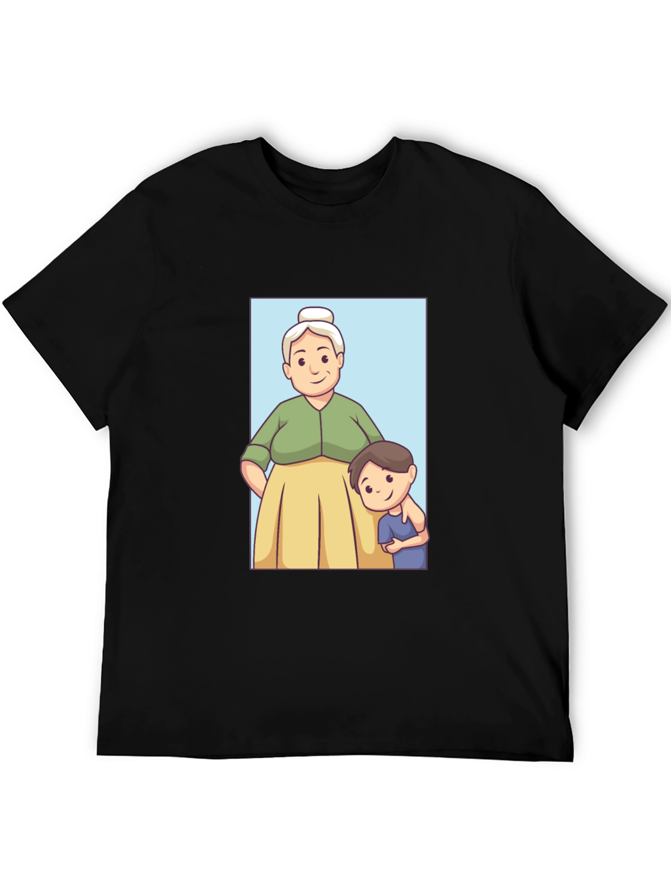 Black Cartoon Grandma and Grandson T-Shirt view 5