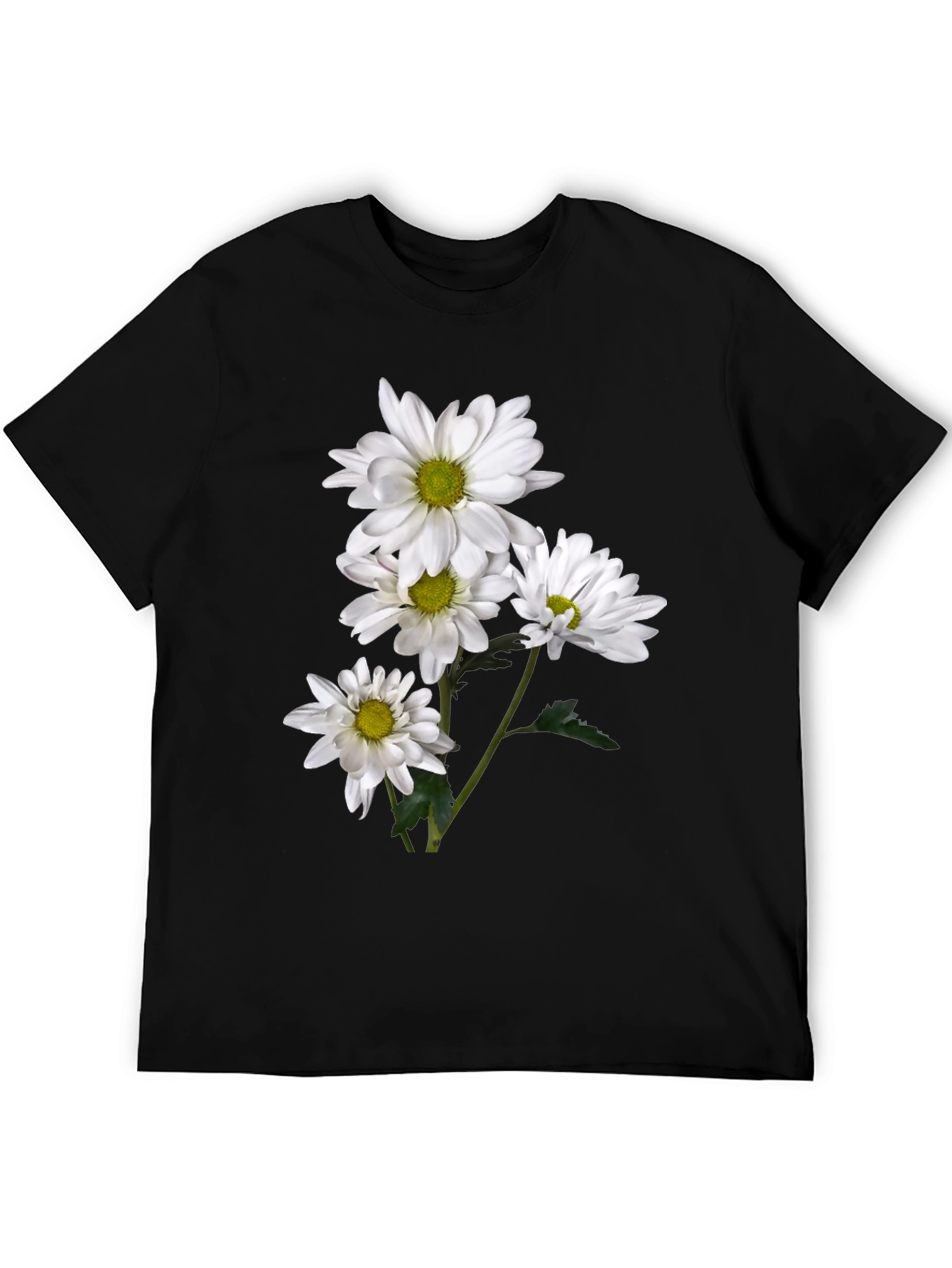 Black Floral Print Crew Neck T-Shirt view 5