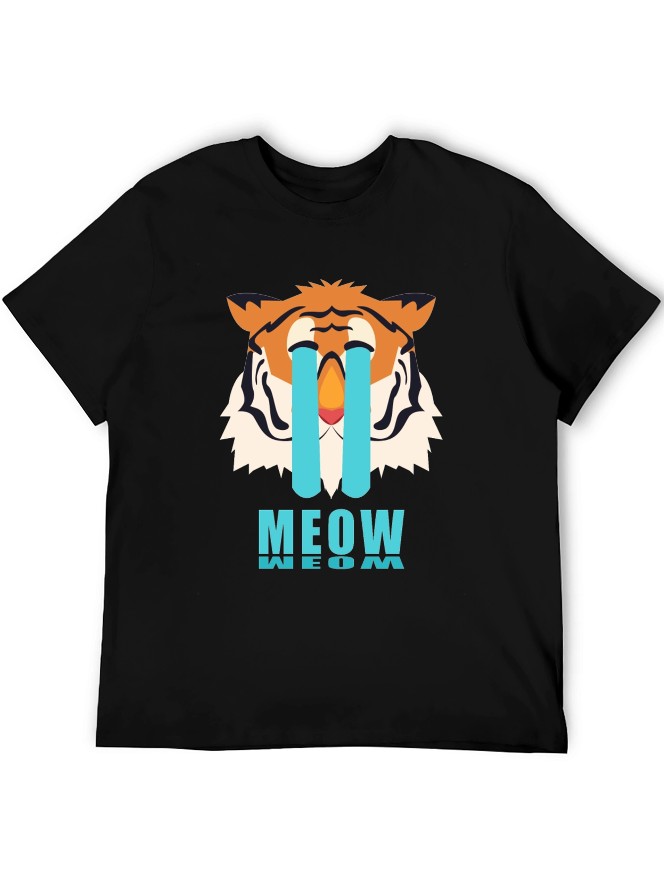 Black Meow Crying Tiger Black Graphic Tee view 5