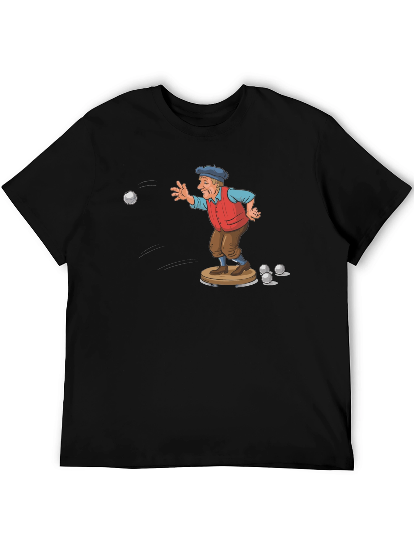 Black Bocce Player Graphic Tee - Unique Design view 5