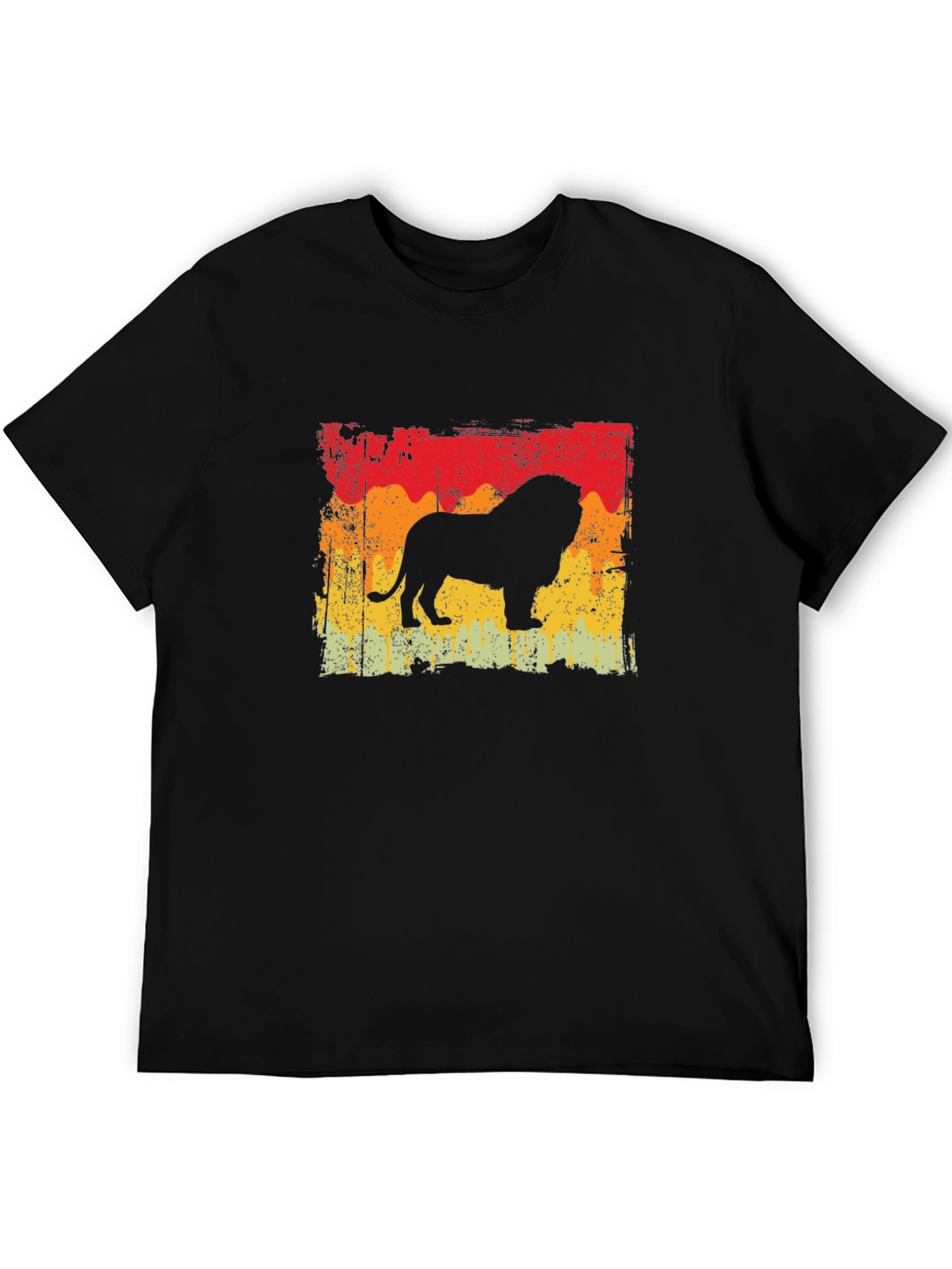 Black Lion Silhouette Graphic Tee - Black Cotton Blend view 5