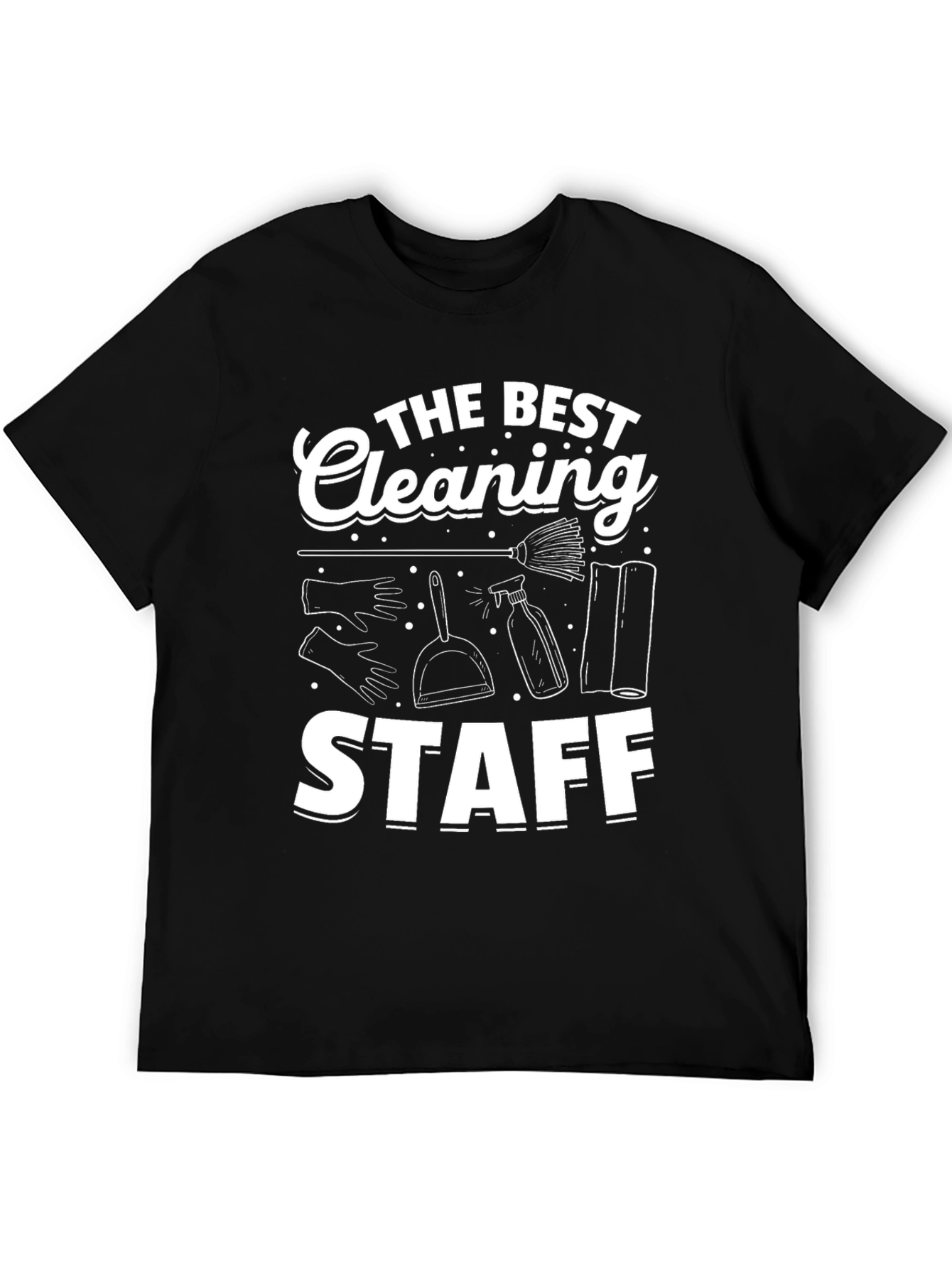 Black The Best Cleaning Staff T-Shirt view 5