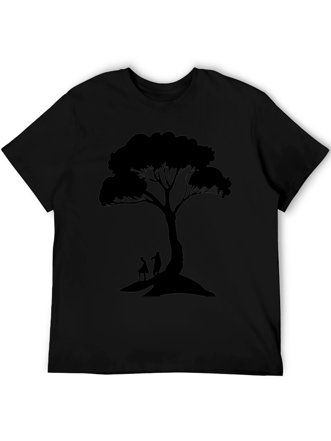 Black Silhouette Tree Graphic Tee - Nature Inspired Design view 5