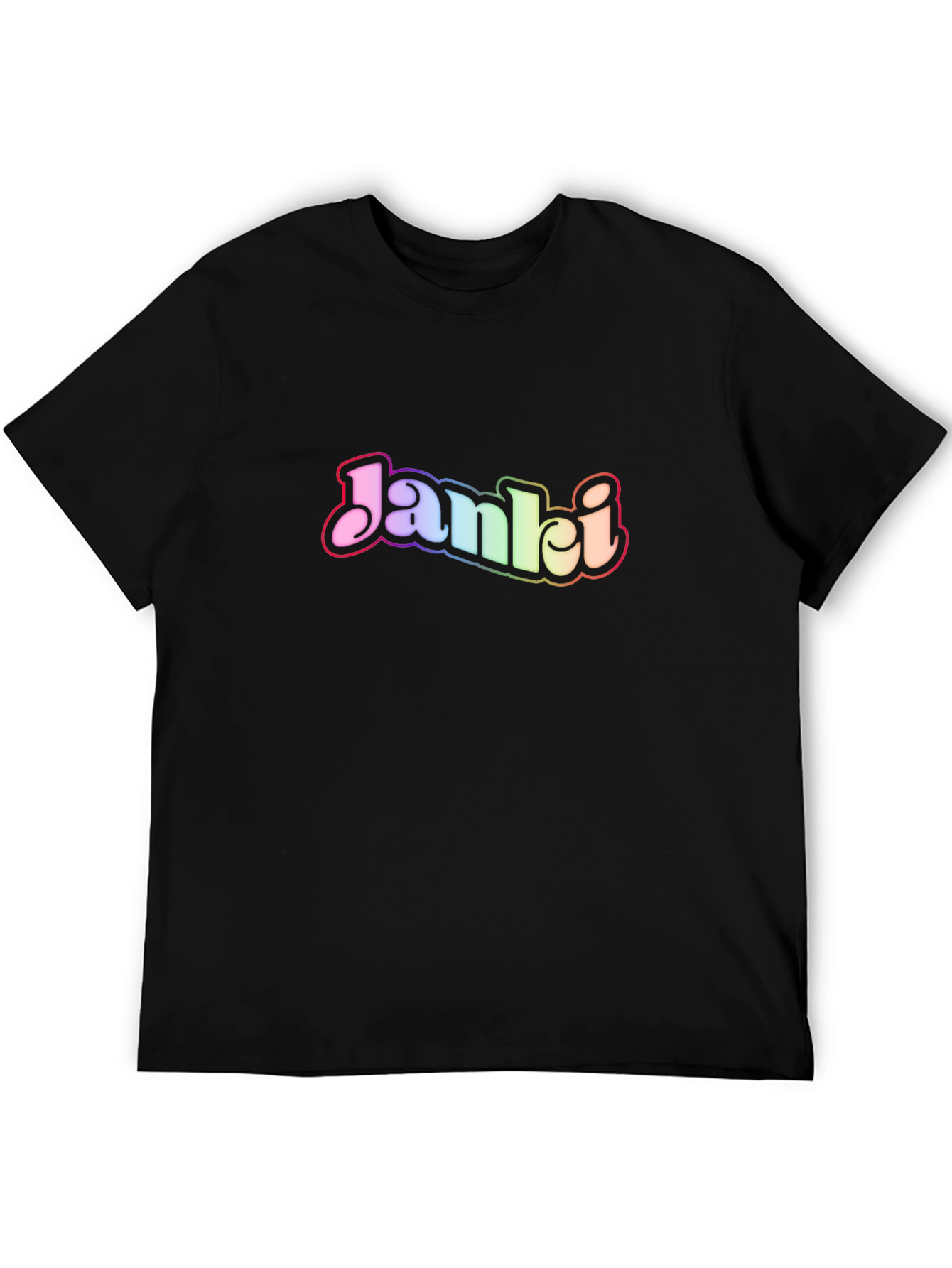 Black Janki Rainbow Logo Graphic T-Shirt view 5