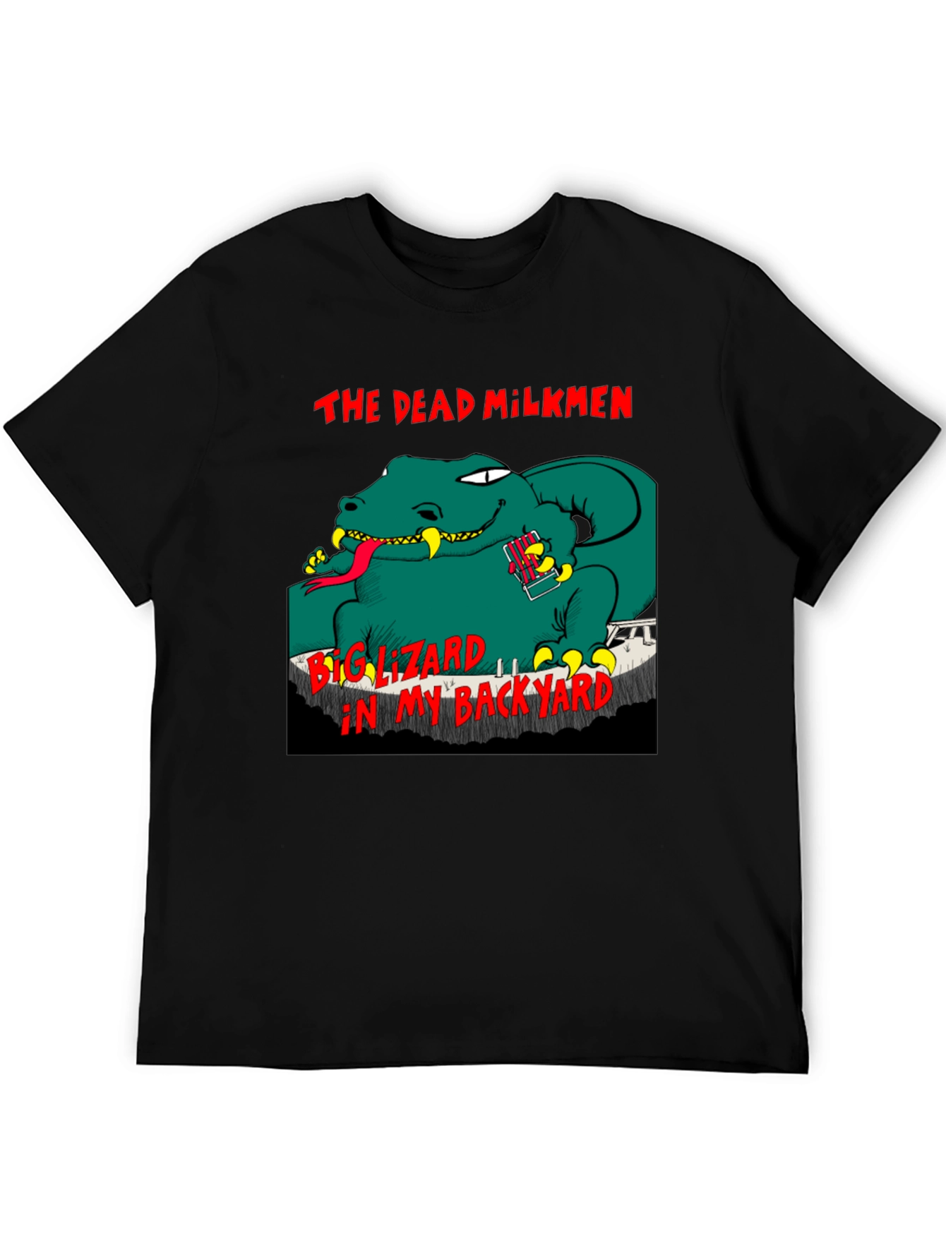 Black The Dead Milkmen Big Lizard T-Shirt view 5