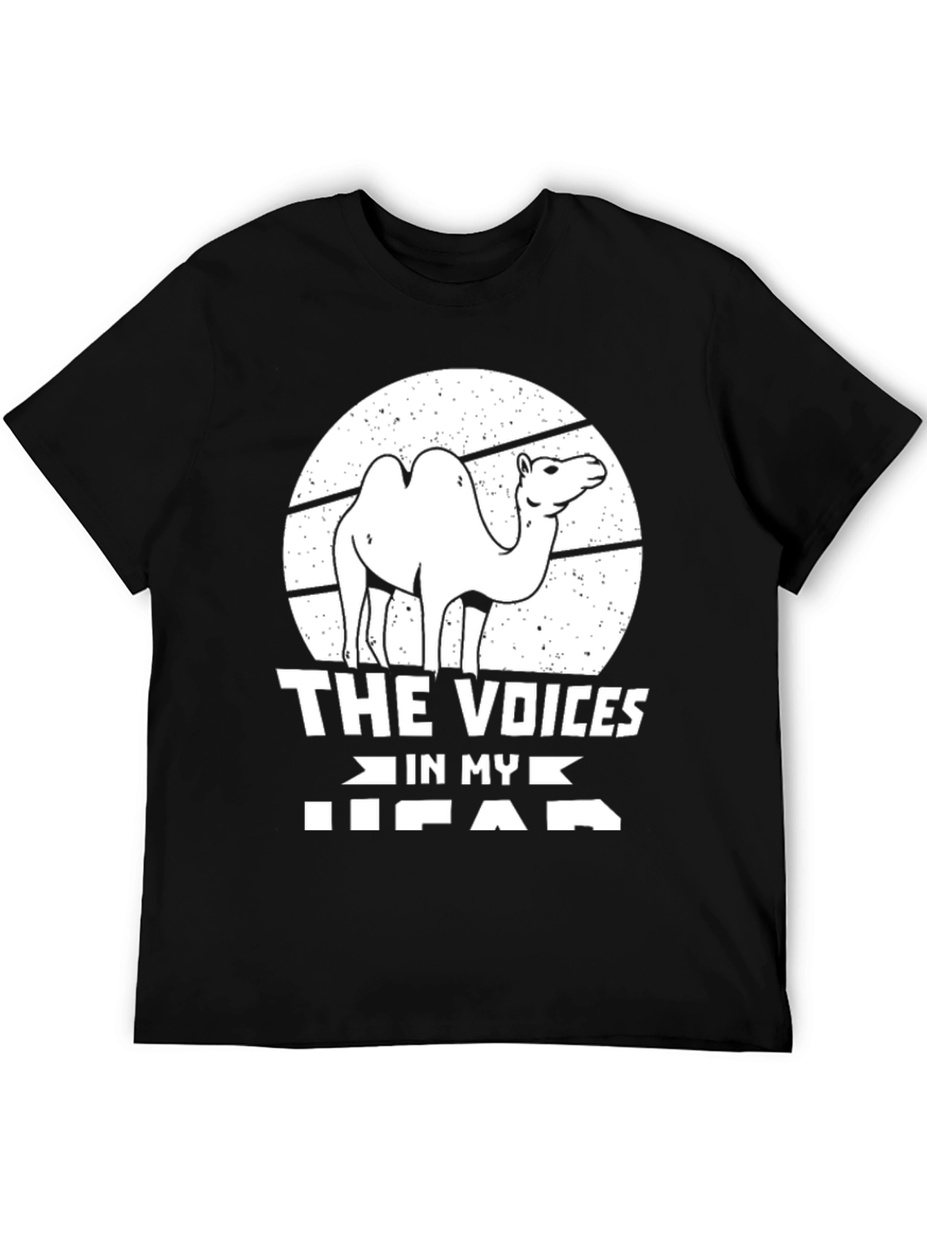 Black Funny Camel T-Shirt - The Voices In My Head Tee view 5