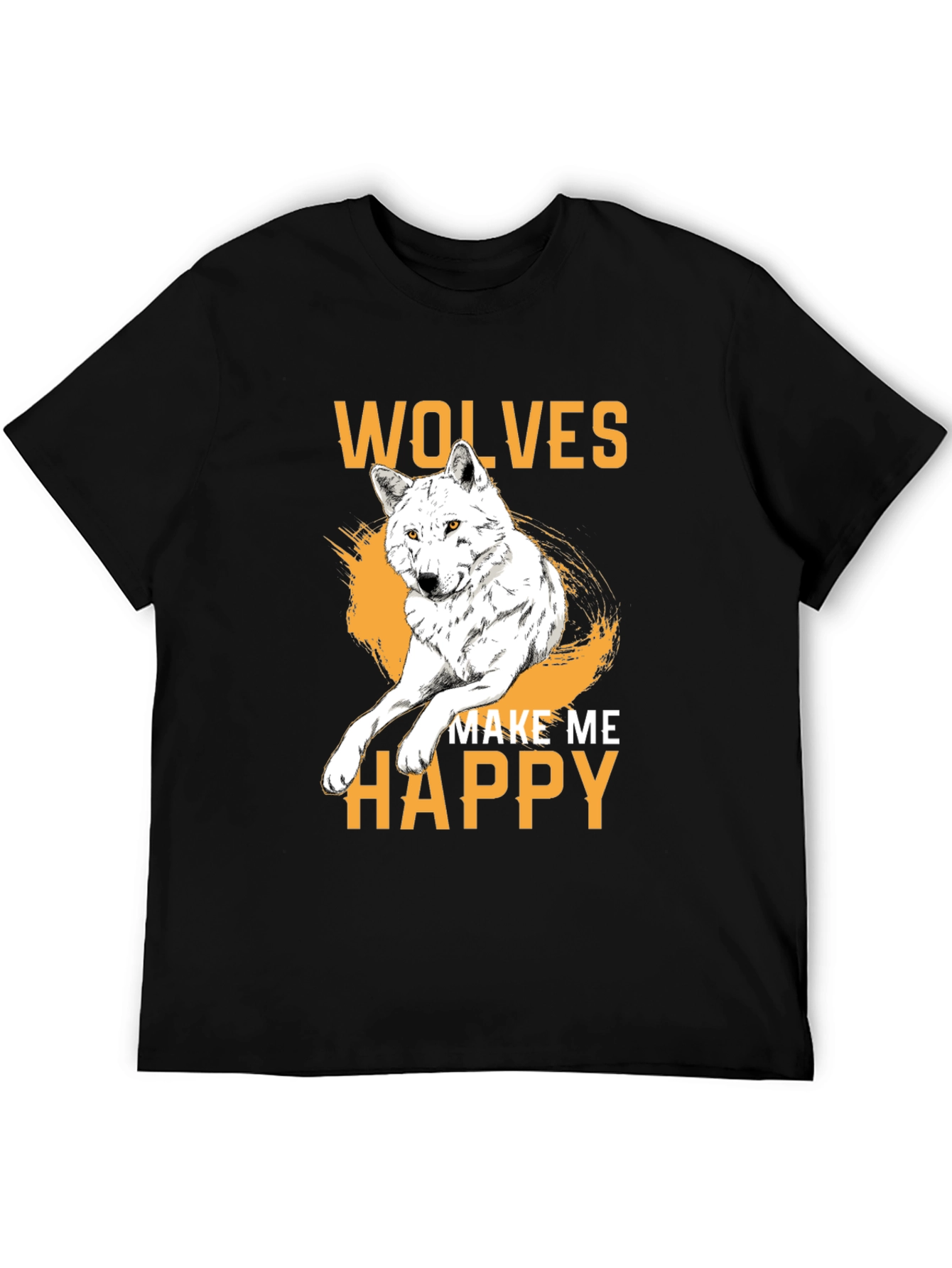 Black Wolves Make Me Happy Graphic Tee view 5