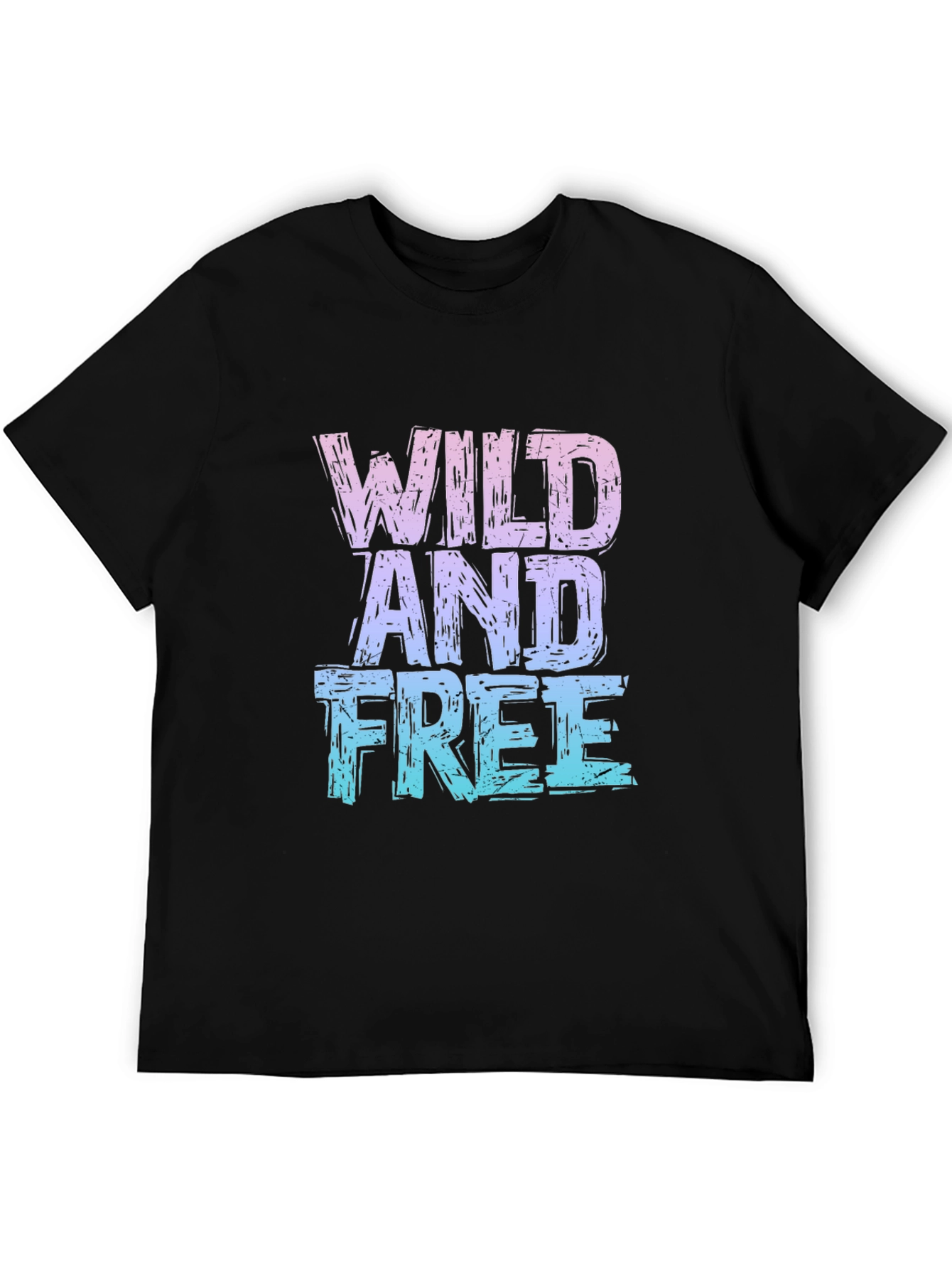Black Wild And Free Graphic Print Black T-Shirt view 5