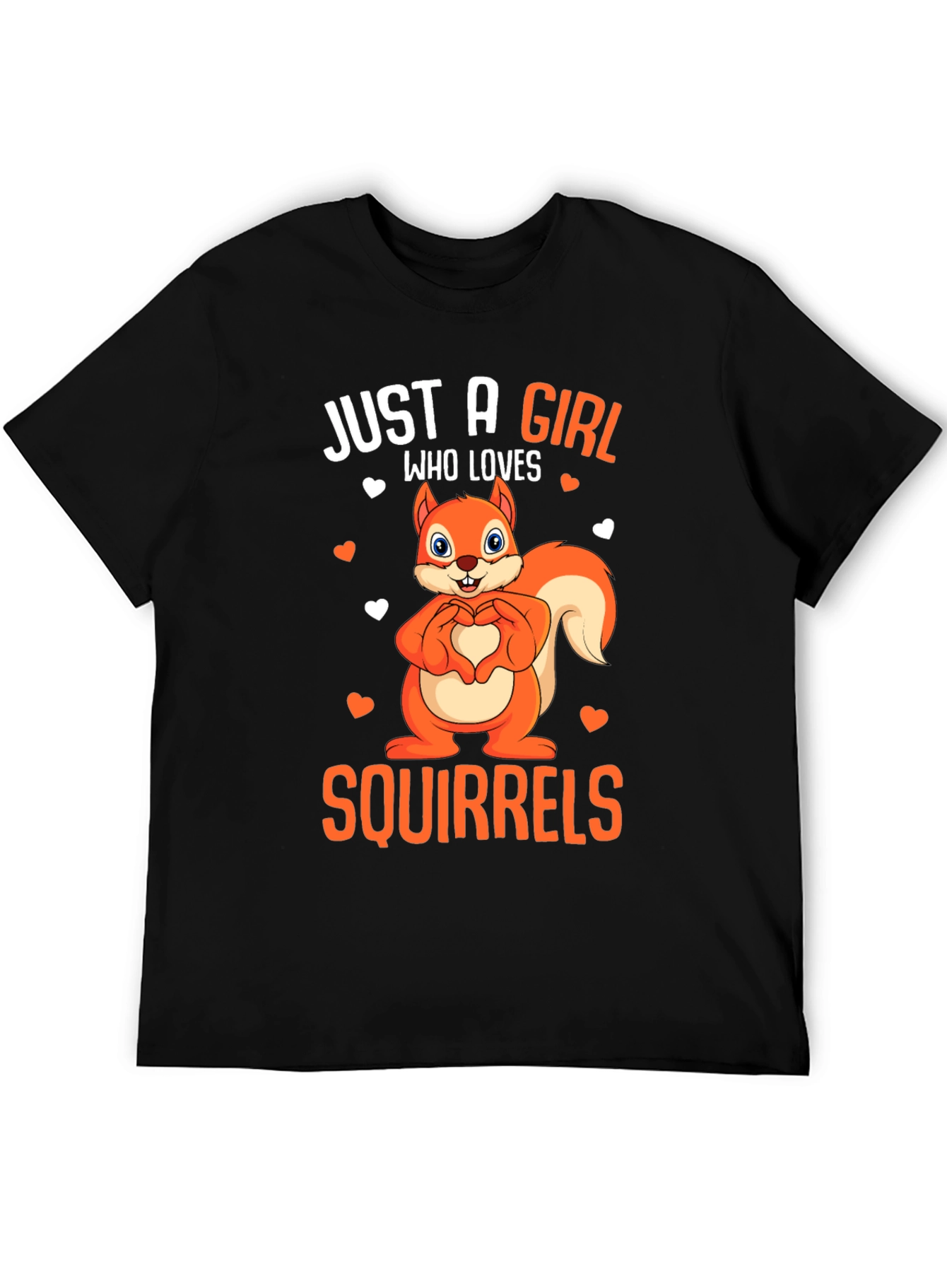 Black Squirrel Lover T-Shirt - "Just A Girl Who Loves Squirrels" view 5