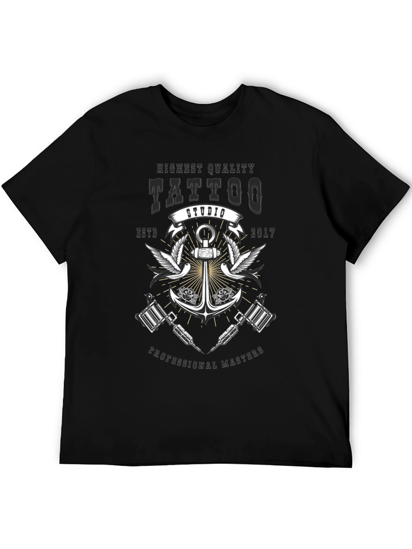 Black Tattoo Studio Graphic T-Shirt - Highest Quality Design view 5