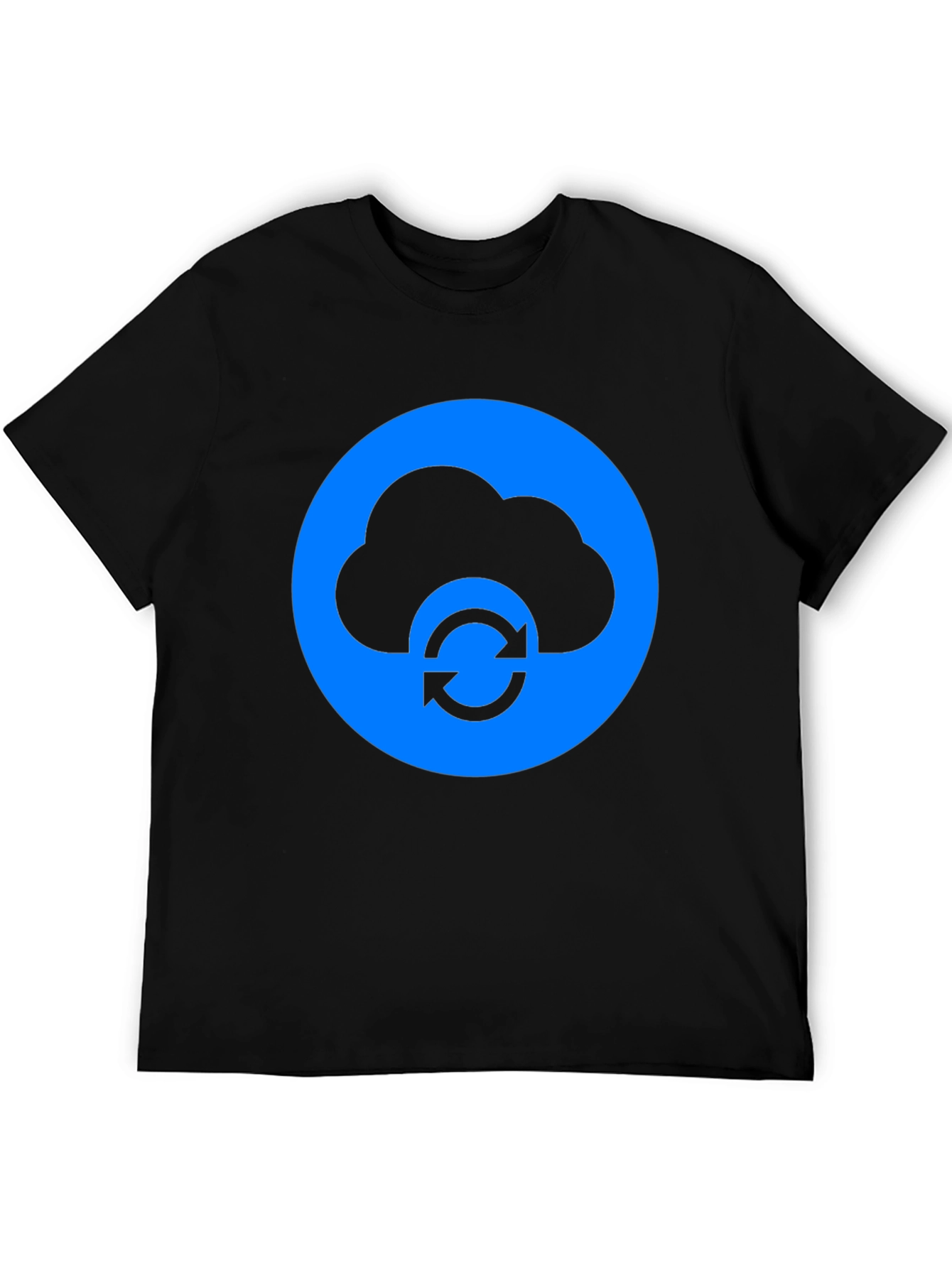 Black Cloud Sync Black T-Shirt - Modern Tech Design view 5
