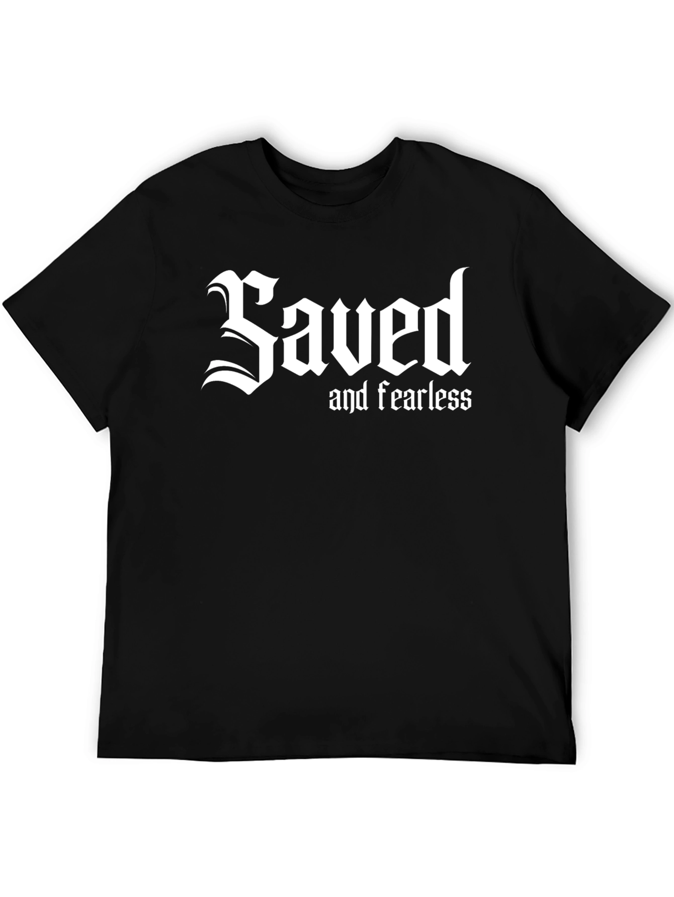 Black Saved and Fearless Black T-Shirt view 5
