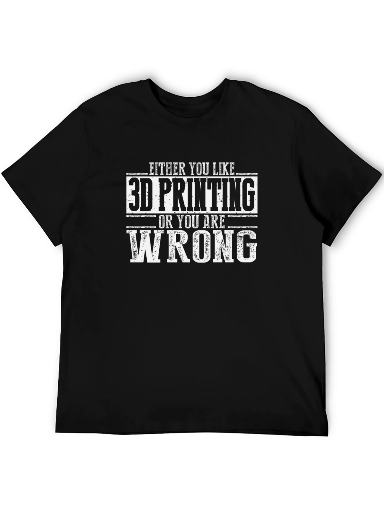 Black 3D Printing T-Shirt Funny Slogan Tee view 5
