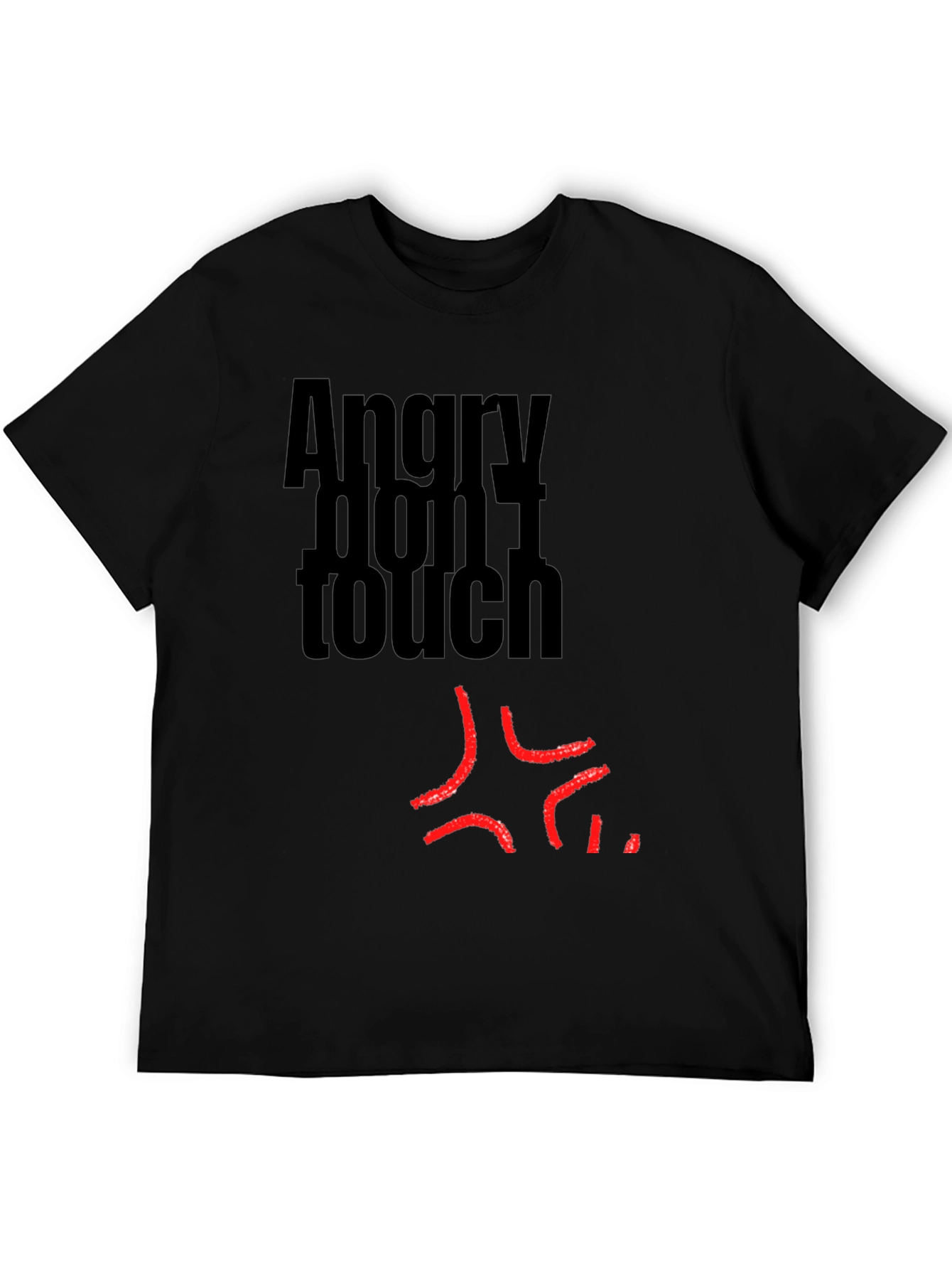 Black Angry Don't Touch Graphic T-Shirt - Black view 5