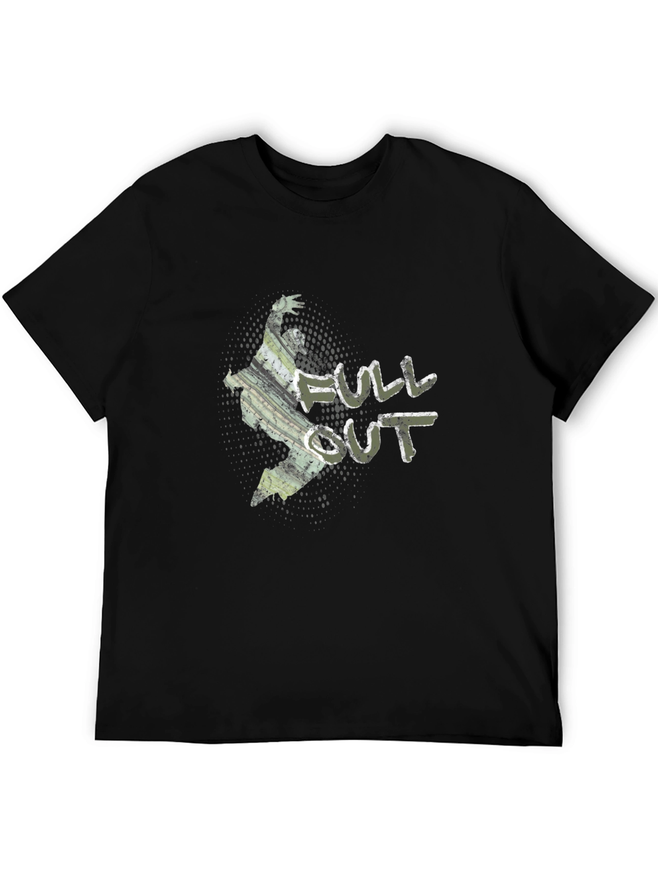 Black Full Out Camo Graphic Tee - Streetwear Style view 5