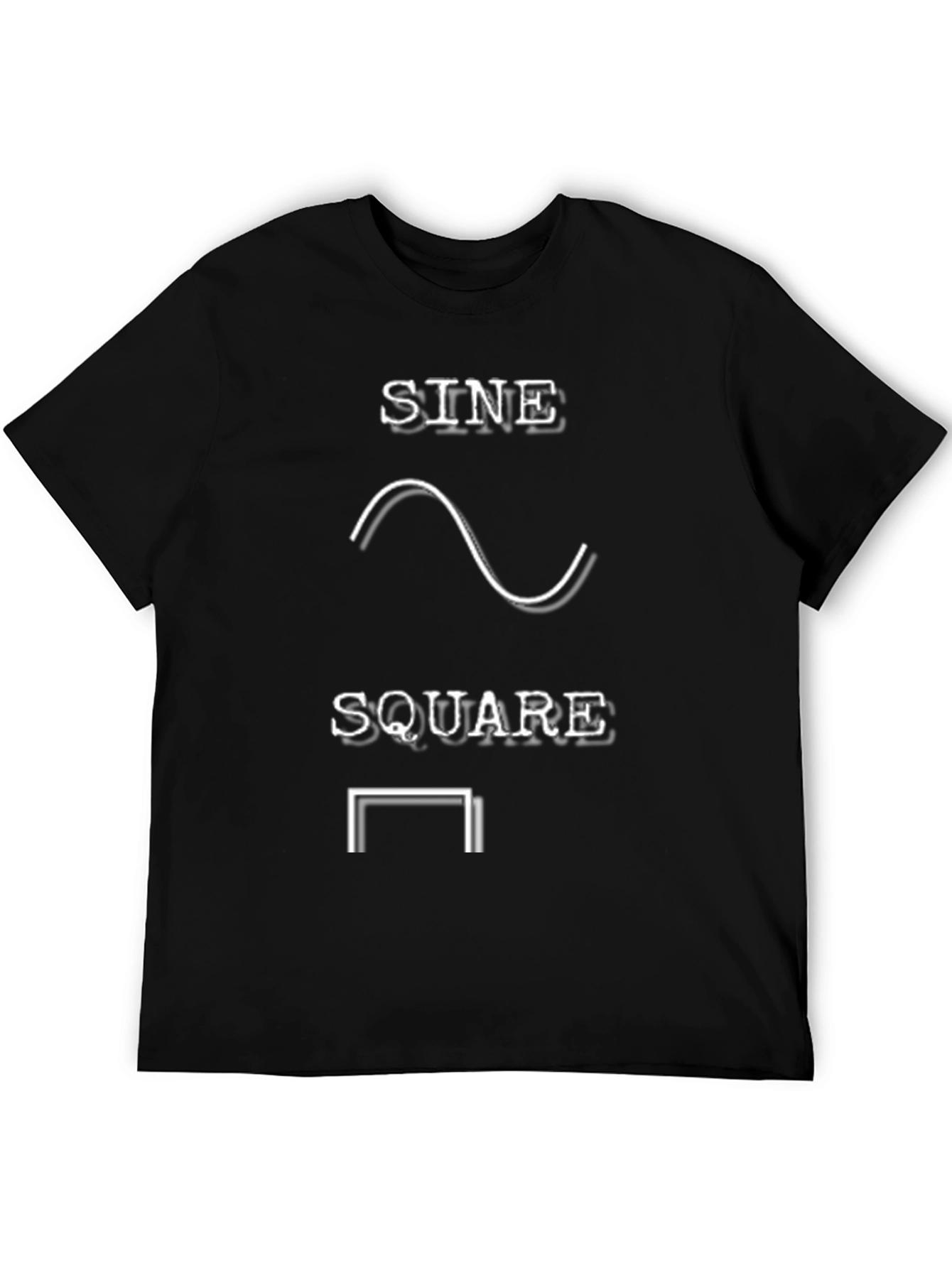 Black Sine Square Waveform Graphic Tee - Black view 5