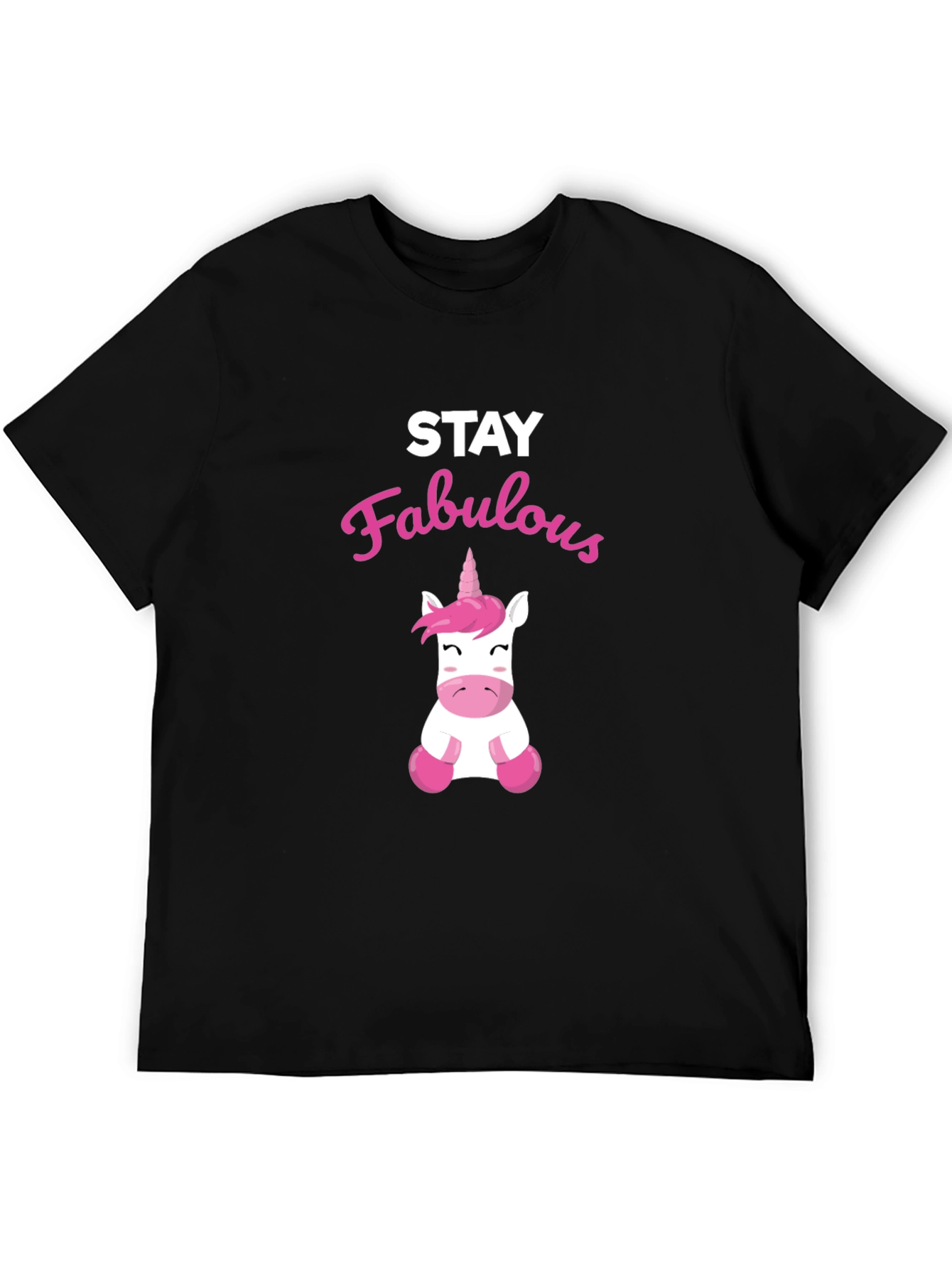 Black Stay Fabulous Unicorn Graphic Tee view 5