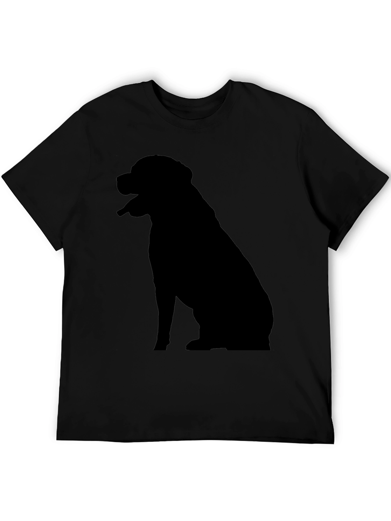 Black Dog Silhouette Graphic Tee - Men's Black T-Shirt view 5