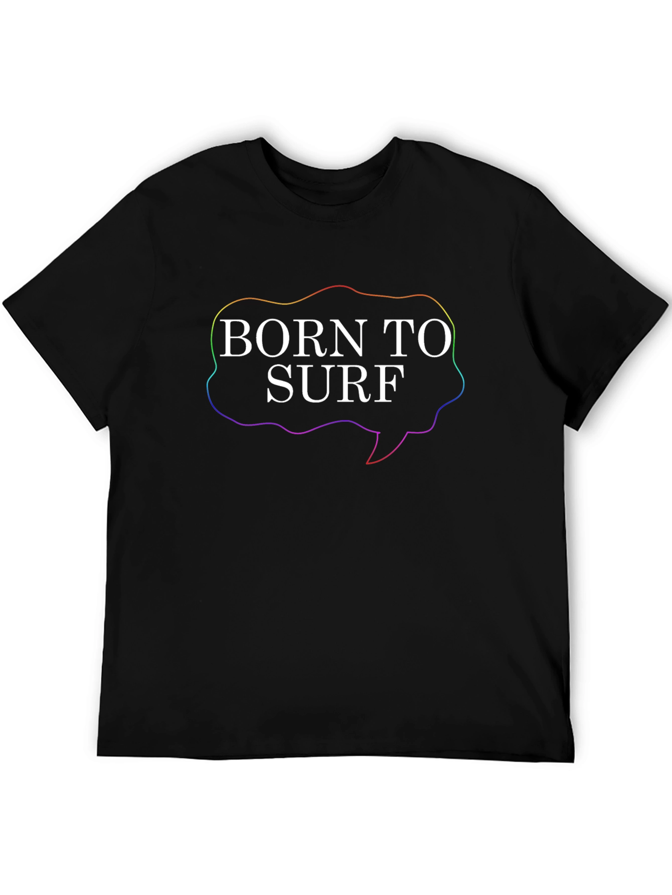 Black Born To Surf Graphic Tee - Premium Cotton Black T-Shirt view 5