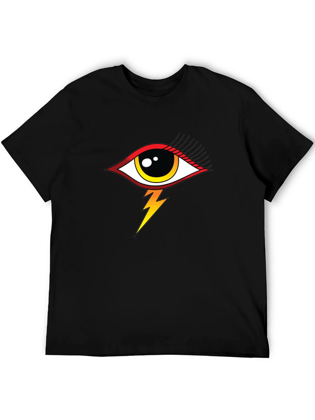 Black Eye Lightning Bolt Graphic T-Shirt - Black view 5