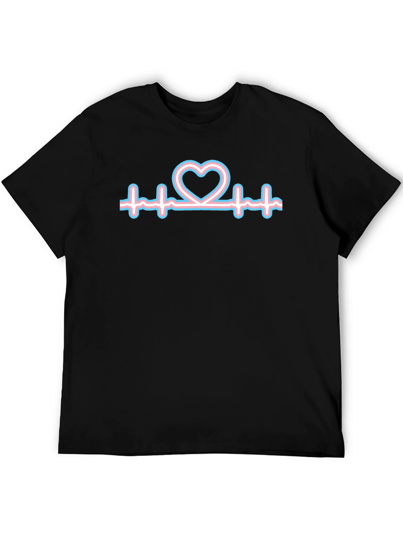 Black Transgender Heartbeat T-Shirt view 5